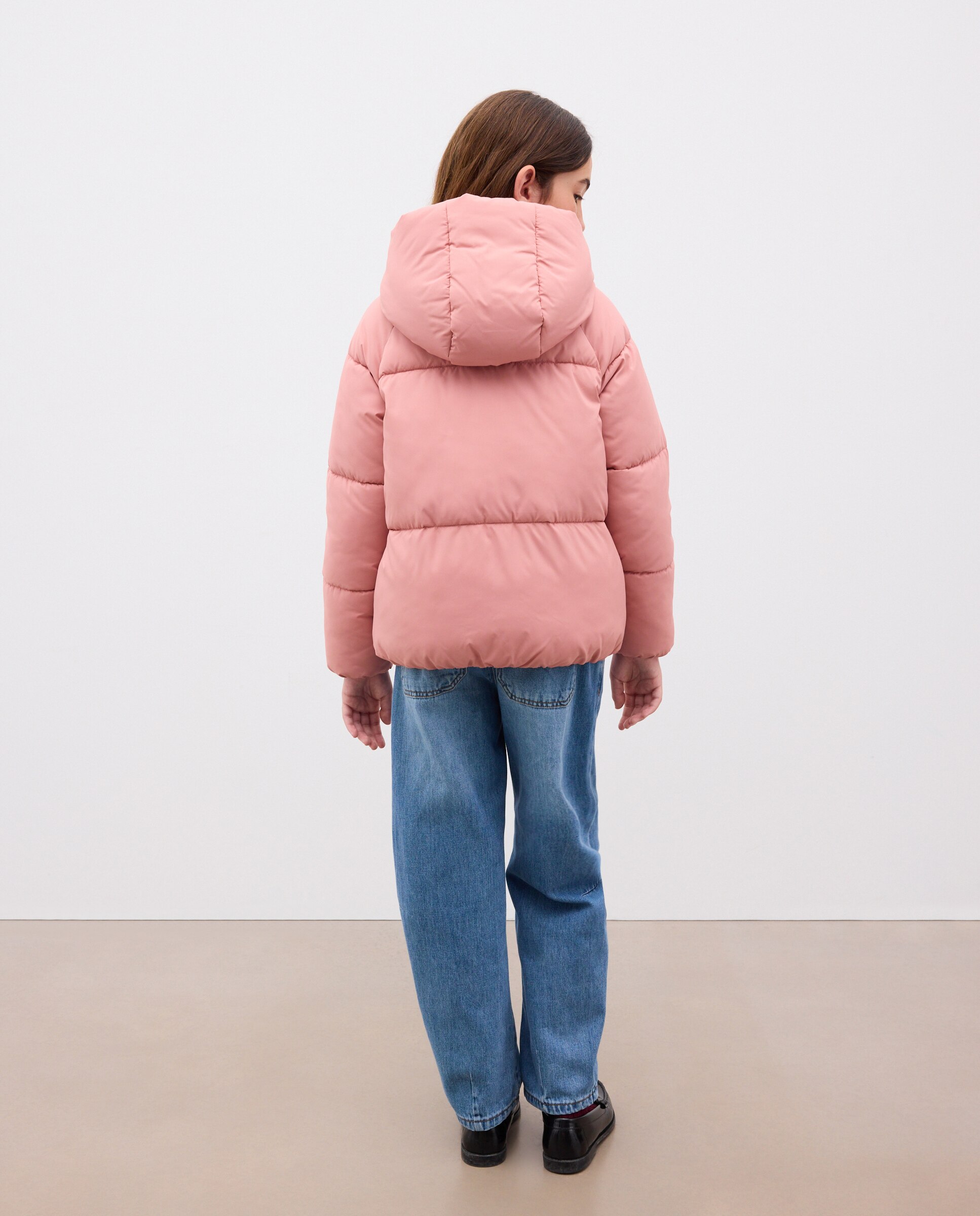 Parka básica lisa tipo plumifero de niña - Kids El Corte Inglés - Ciruela Ciruela-3