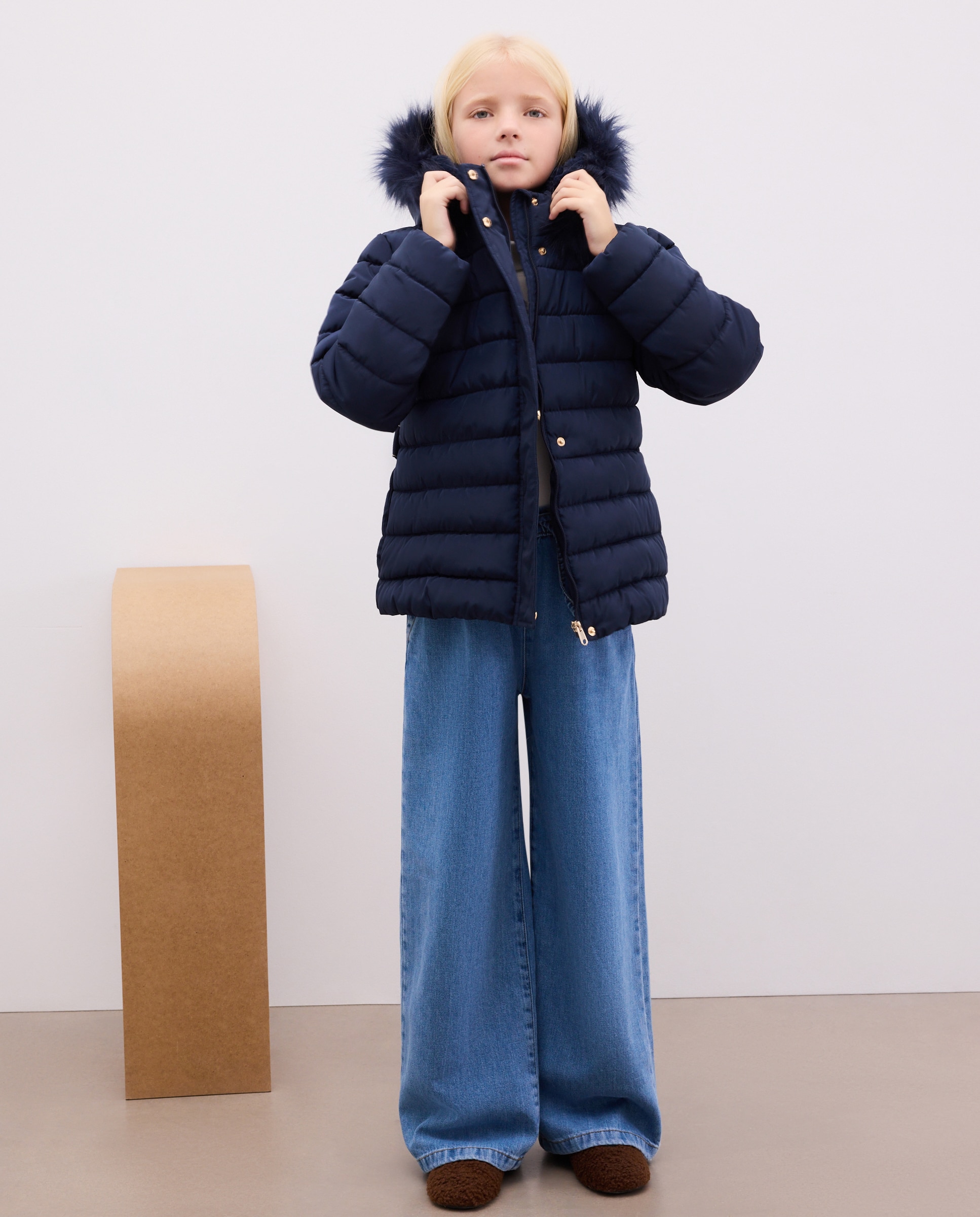 Imagen 2 de Parka corta lisa de niña - Kids El Corte Inglés - Azul marino Azul marino