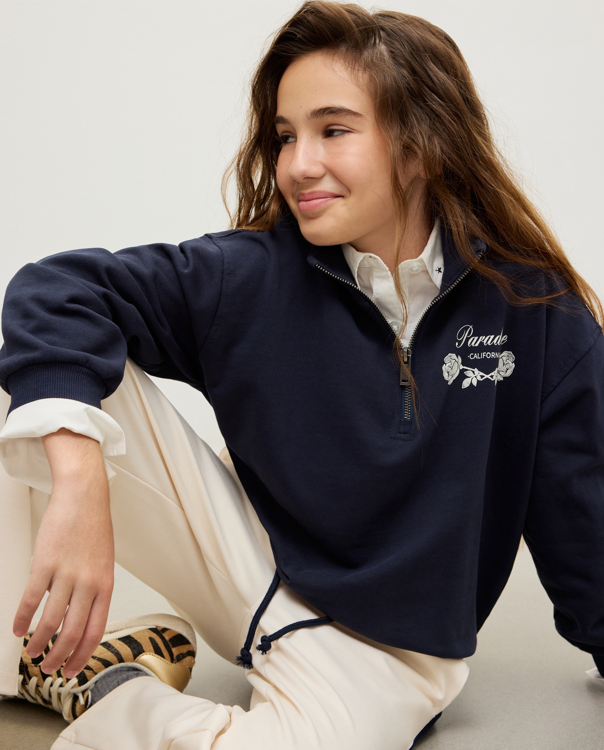 Imagem 0 de Sweatshirt com Meio Fecho de Correr Posicional nas Costas