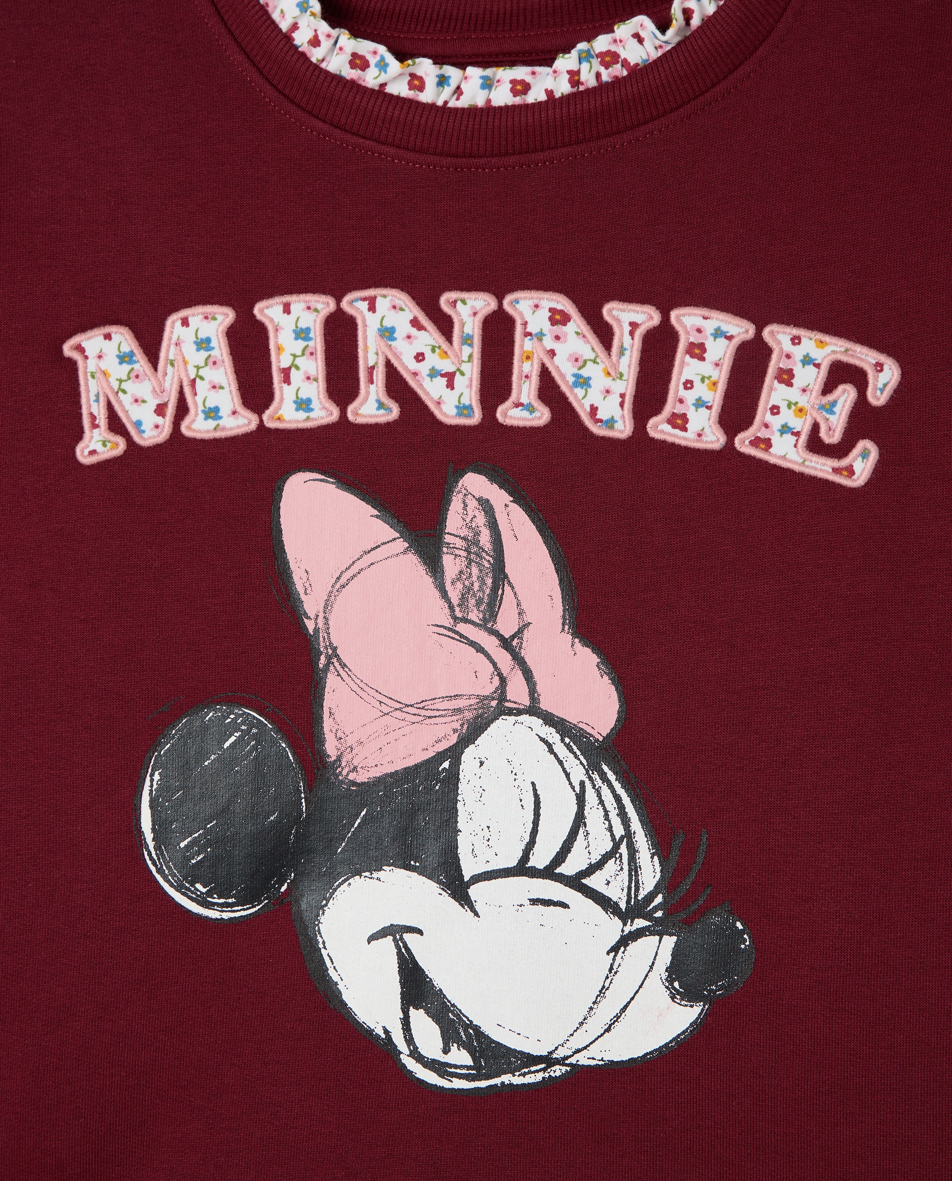 Sweatshirt com Decote Redondo e Detalhe da Minnie Bordeaux-5