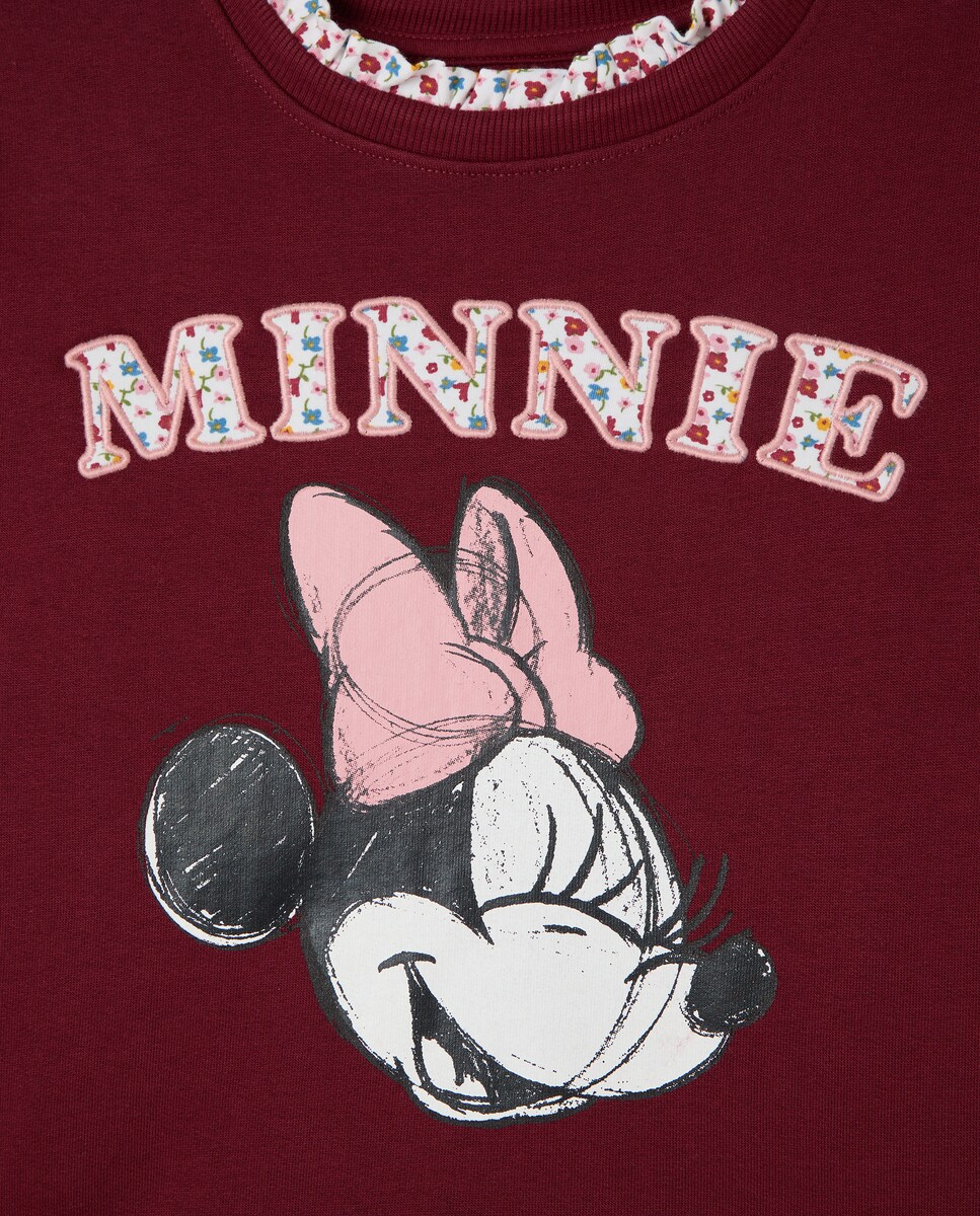 Sweatshirt com Decote Redondo e Detalhe da Minnie Bordeaux-5