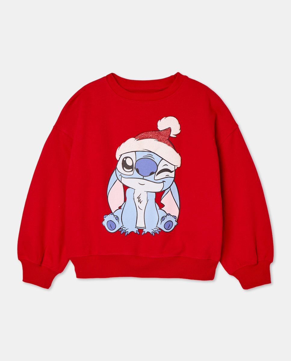 Sweatshirt de Decote Redondo Natal Stitch Vermelho-4