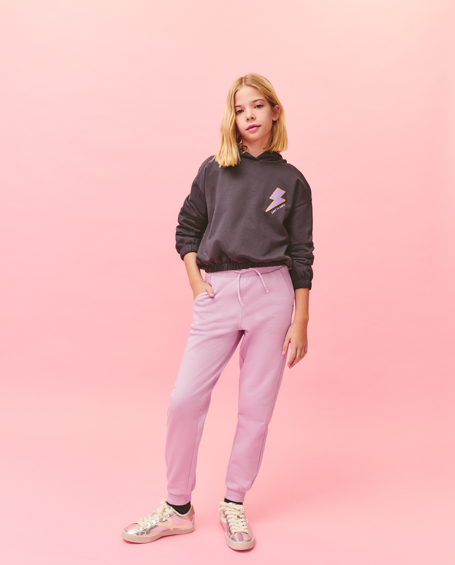 Sweatshirt com Capuz e Lantejoulas Kids El Corte Inglés 830 Antracite-2