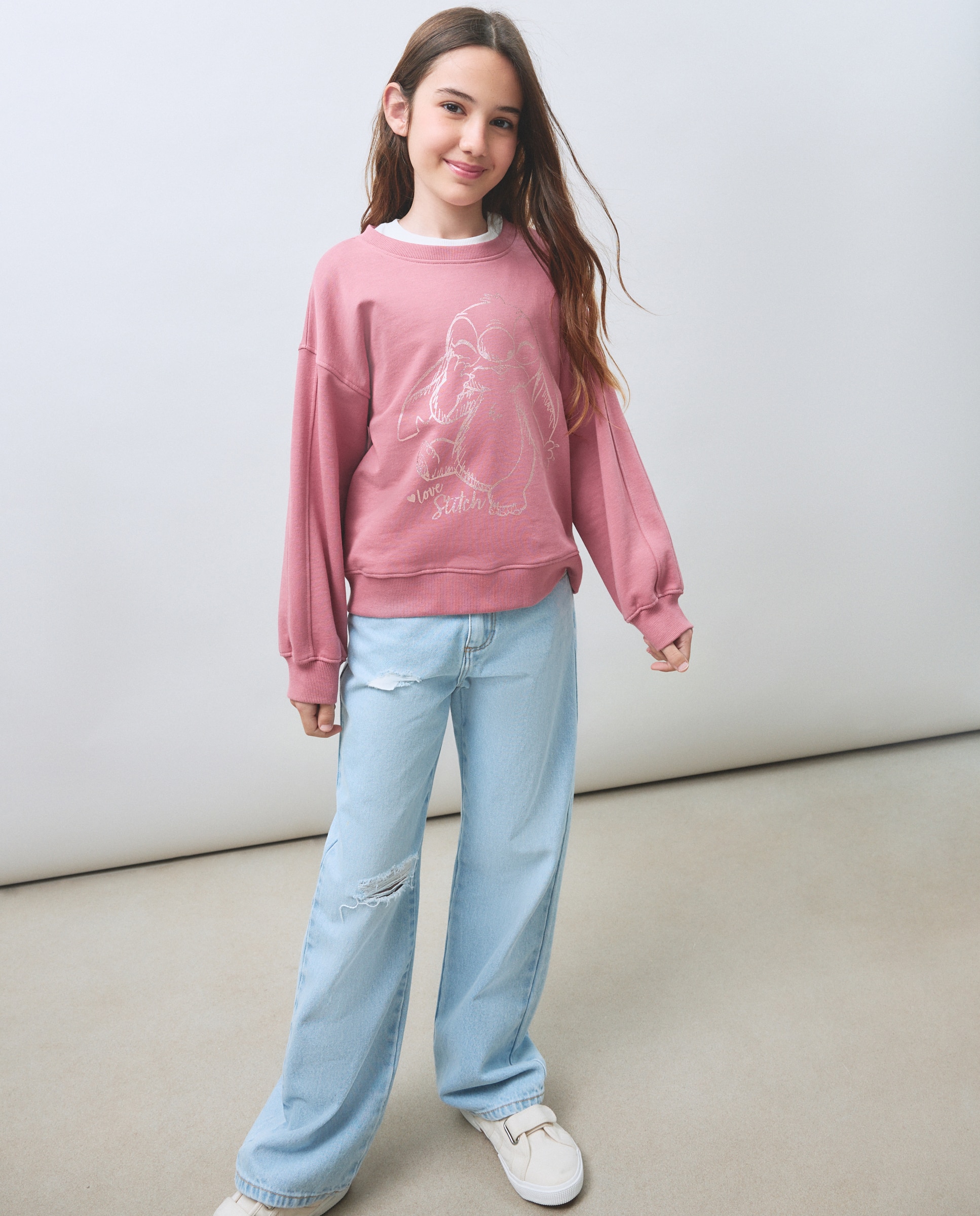 Imagem 0 de Sweatshirt de Decote Redondo com Estampado Posicional de Perfil em Upson Stitch