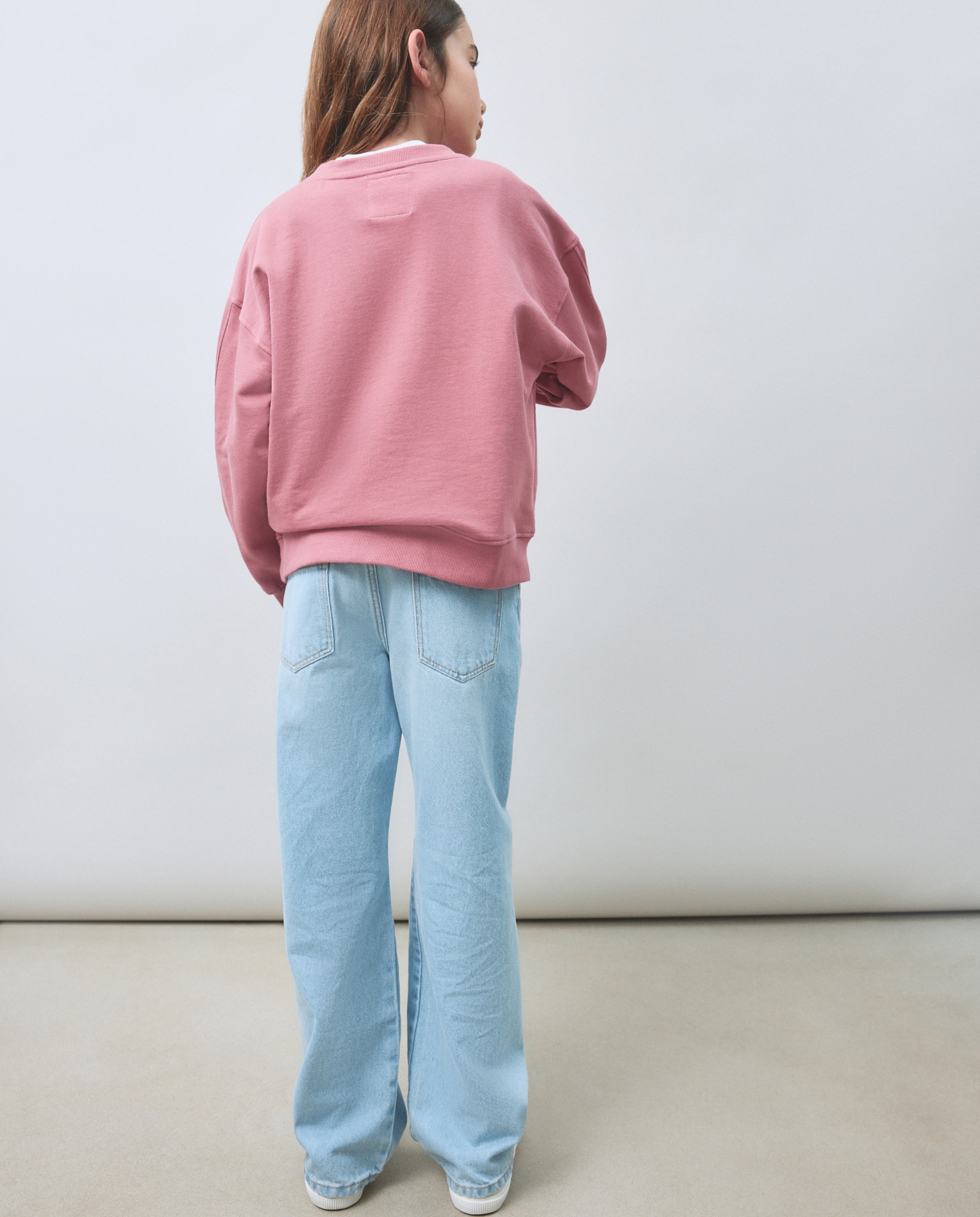 Sweatshirt de Decote Redondo com Estampado Posicional de Perfil em Upson Stitch Kids El Corte Inglés Ameixa-4
