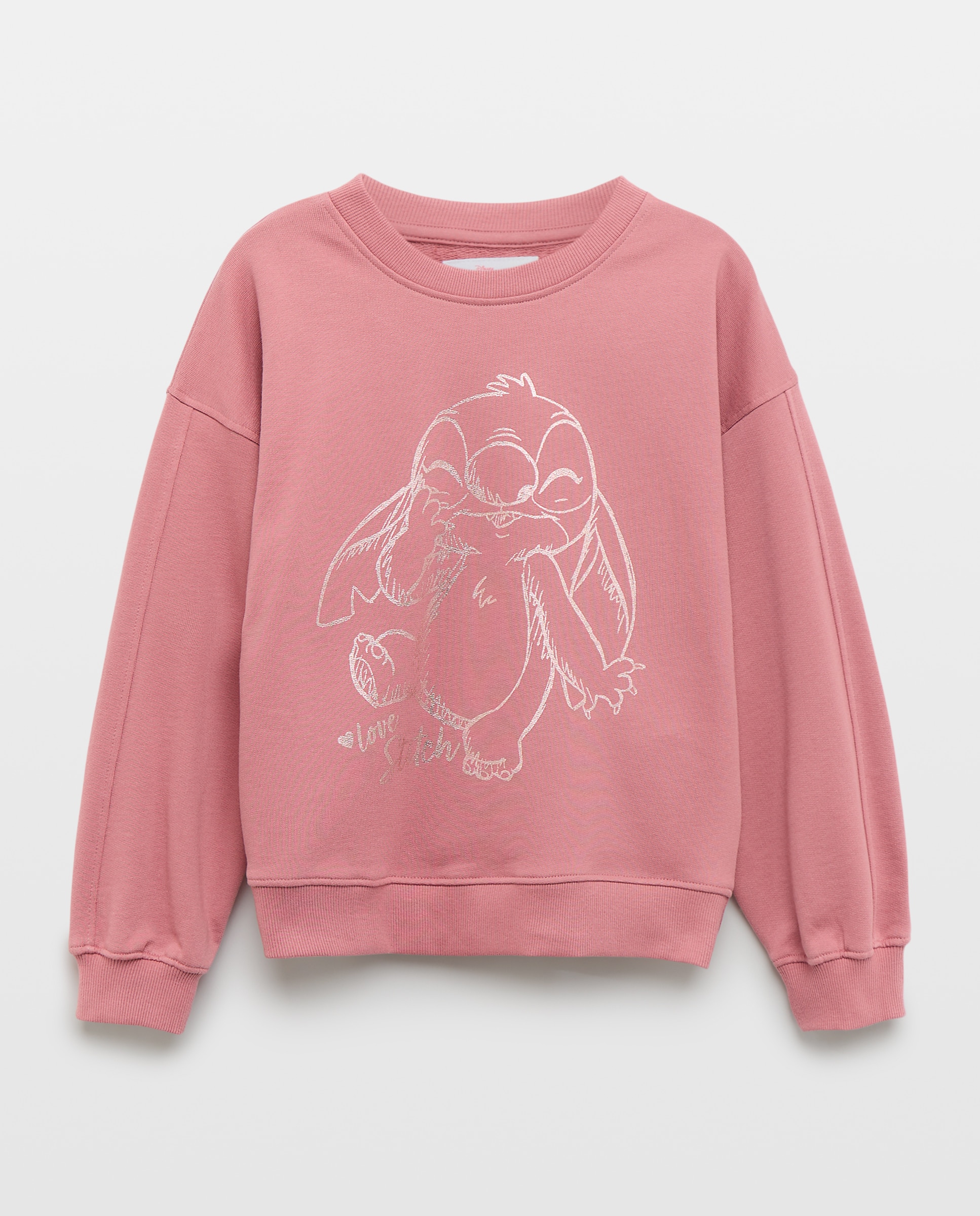 Sweatshirt de Decote Redondo com Estampado Posicional de Perfil em Upson Stitch Kids El Corte Inglés Ameixa-5
