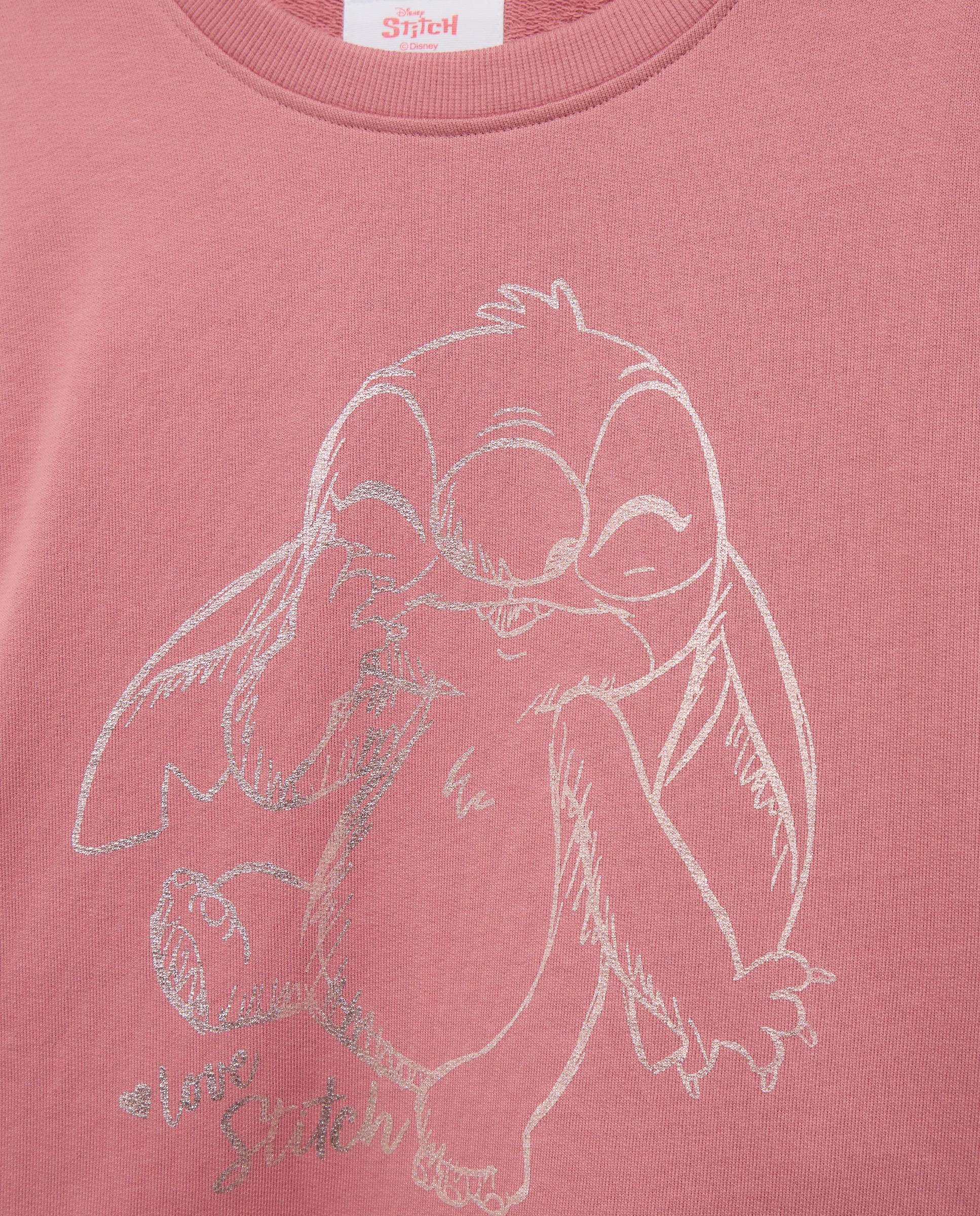 Sweatshirt de Decote Redondo com Estampado Posicional de Perfil em Upson Stitch Kids El Corte Inglés Ameixa-6