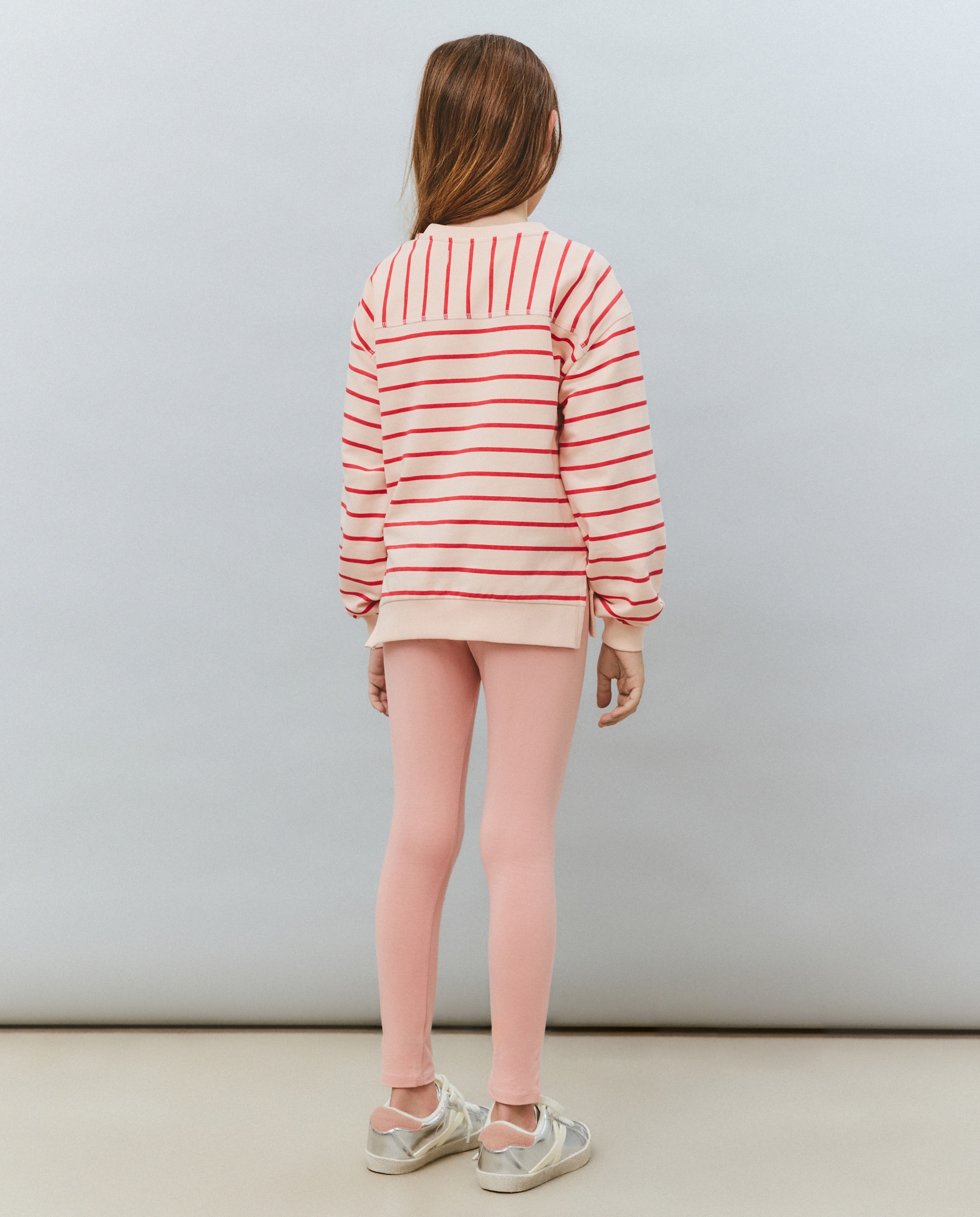 Sweatshirt às Riscas de Felpa Jacquard com Decote Redondo e Bordado Lateral Kids El Corte Inglés Vermelho-3