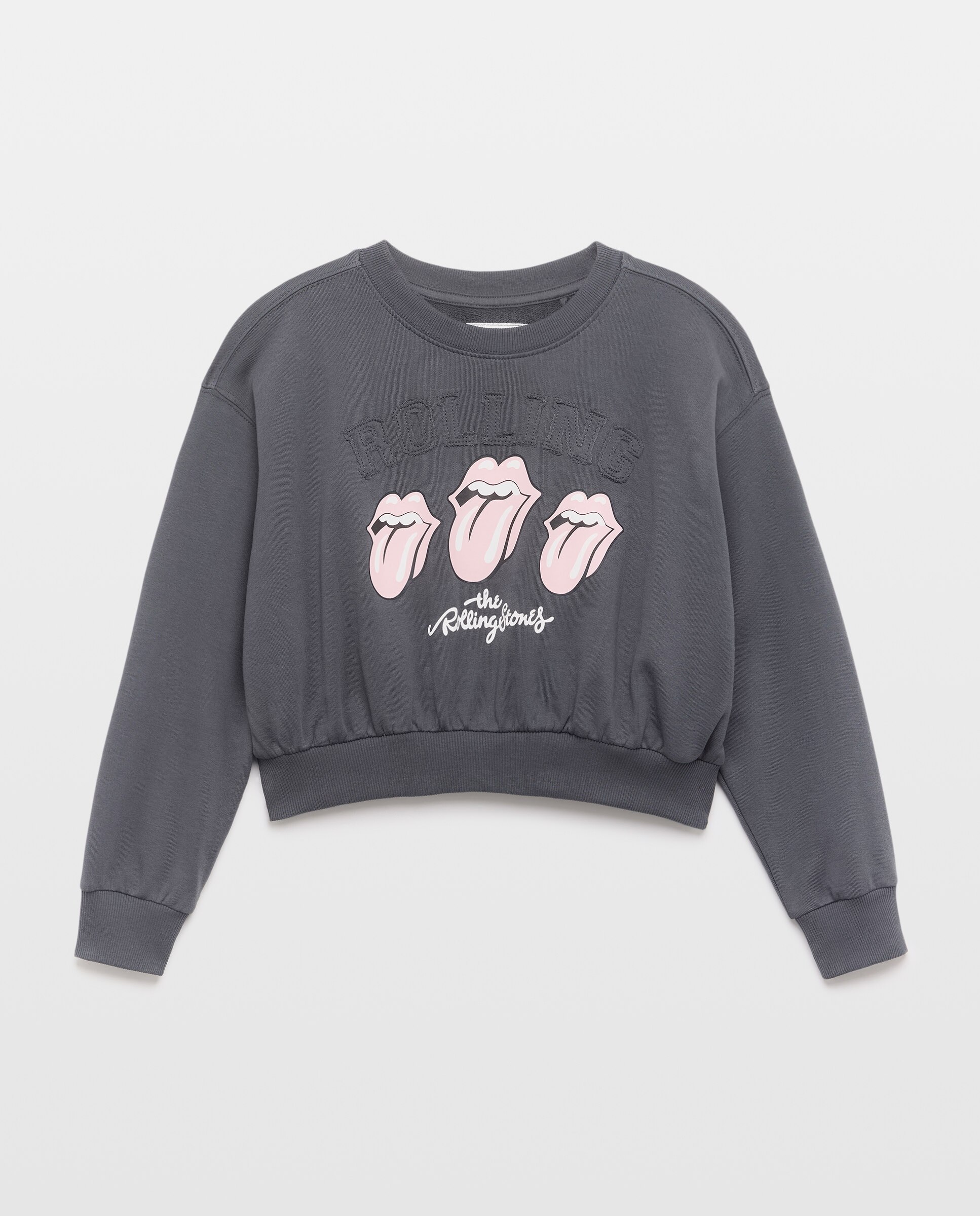 Sweatshirt com Estampado Rolling Stones à Frente Kids El Corte Inglés Cinzento-4