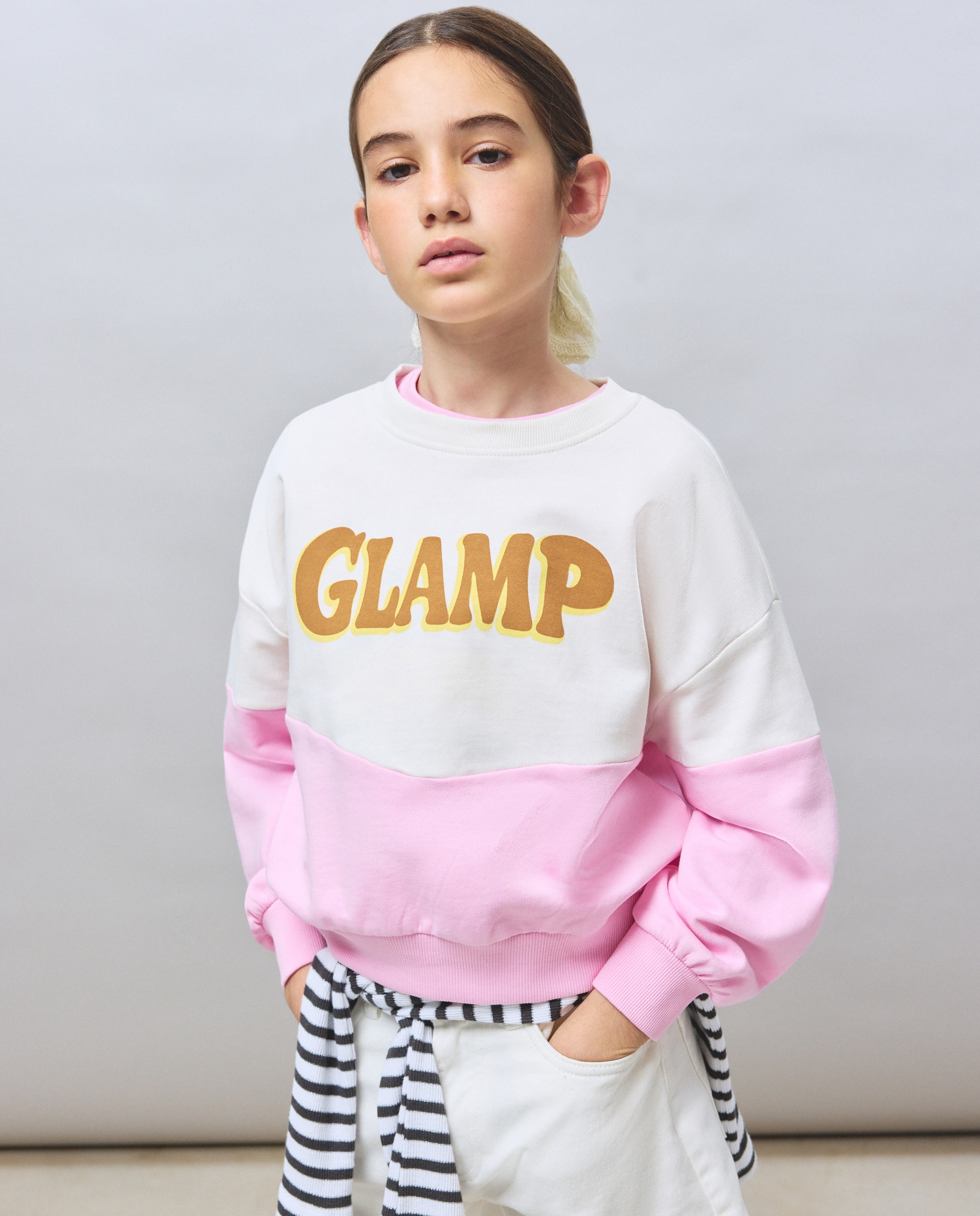 Sweatshirt com Estampado Color Block e Estampado à Frente Multicolor-2