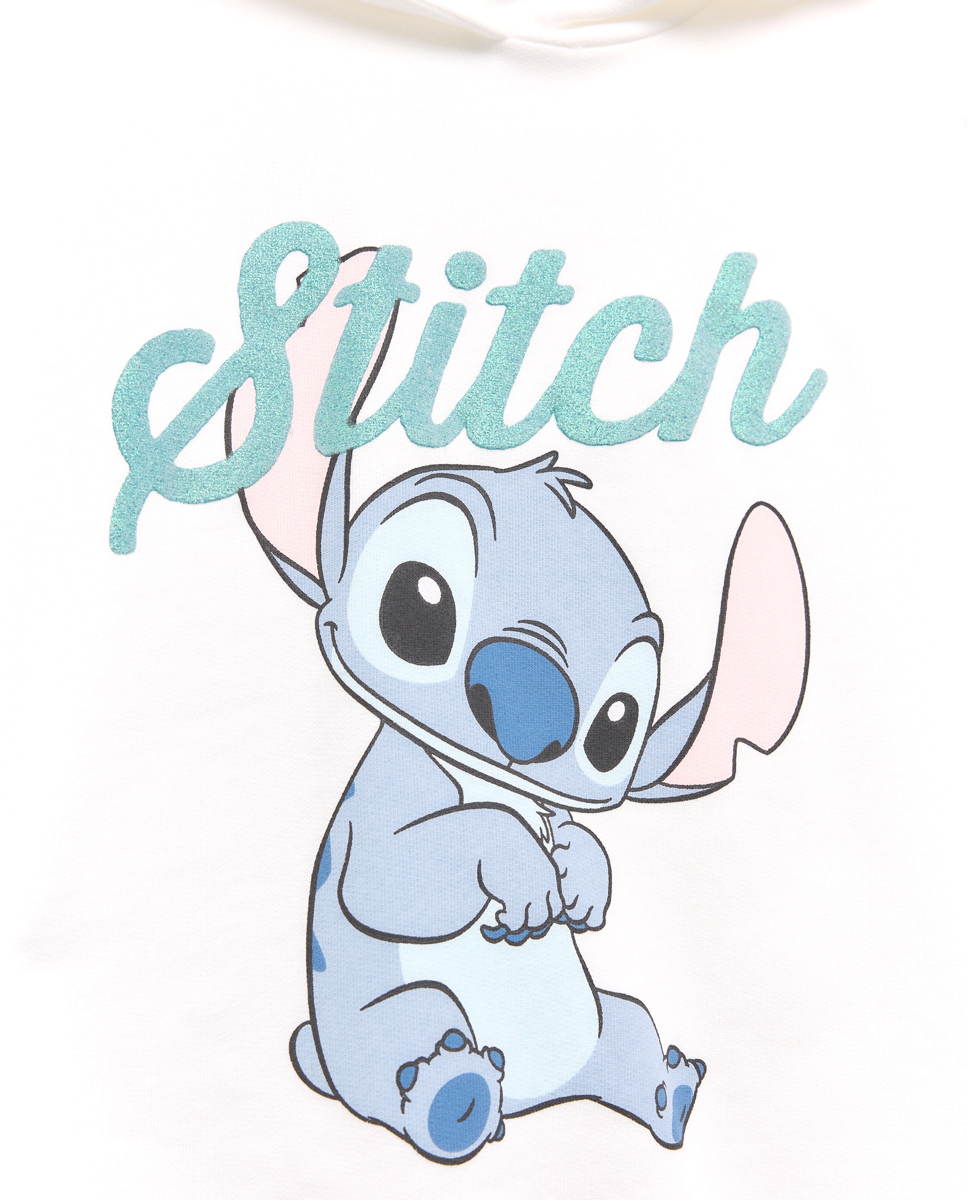 Sweatshirt com Capuz e Estampado Posicional de Fantasia Lilo&Stitch Branco-5