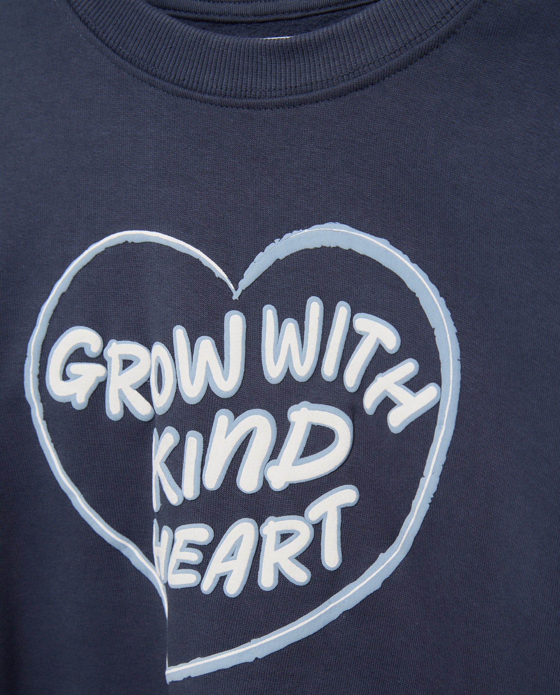 Sudadera felpa cuello caja básica con posicional puff print "corazón" de niña - Kids El Corte Inglés - Azul marino Azul marino-5