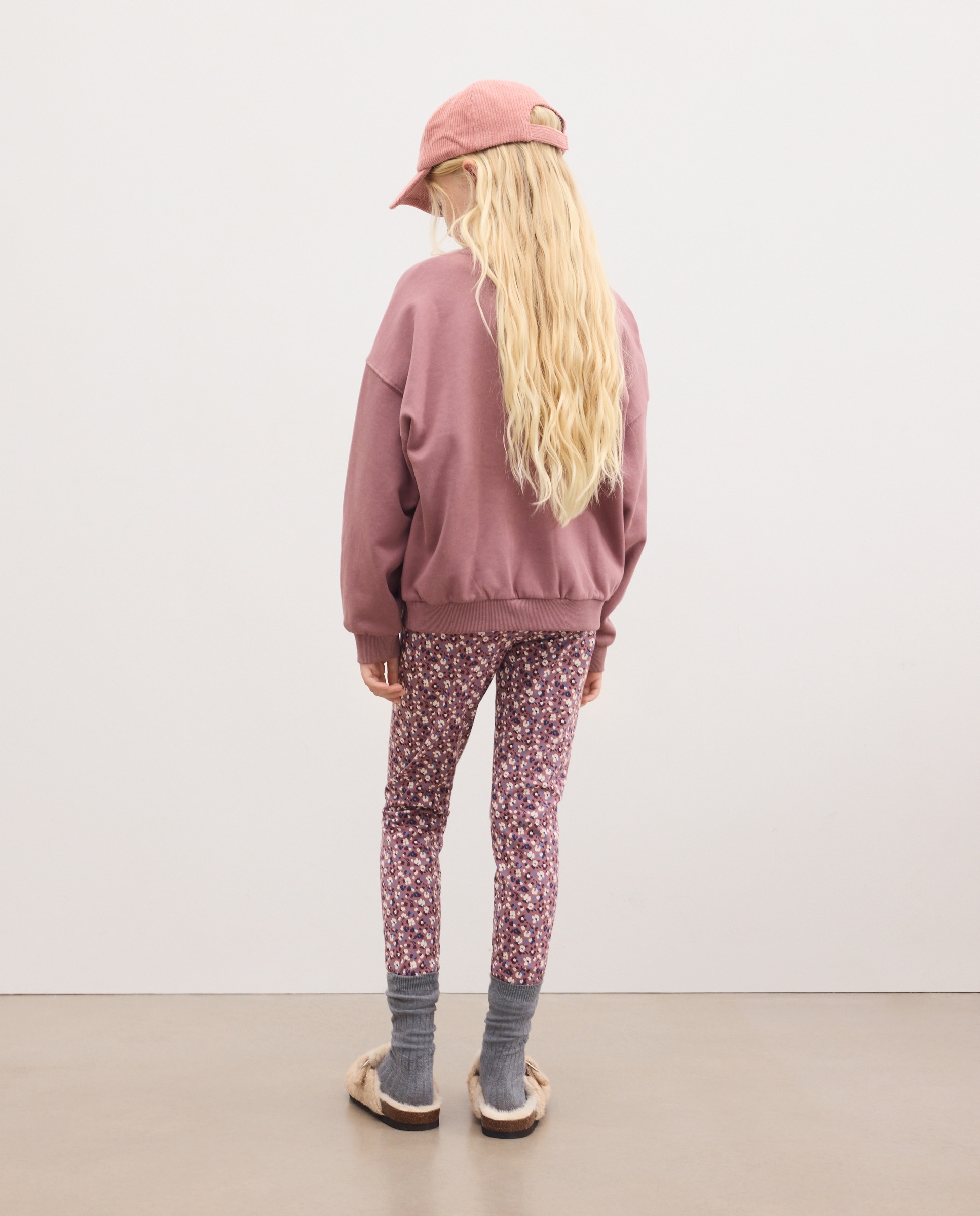 Sudadera felpa cuello caja básica con posicional puff print "corazón" de niña - Kids El Corte Inglés - 291 Berenjena 291 Berenjena-3