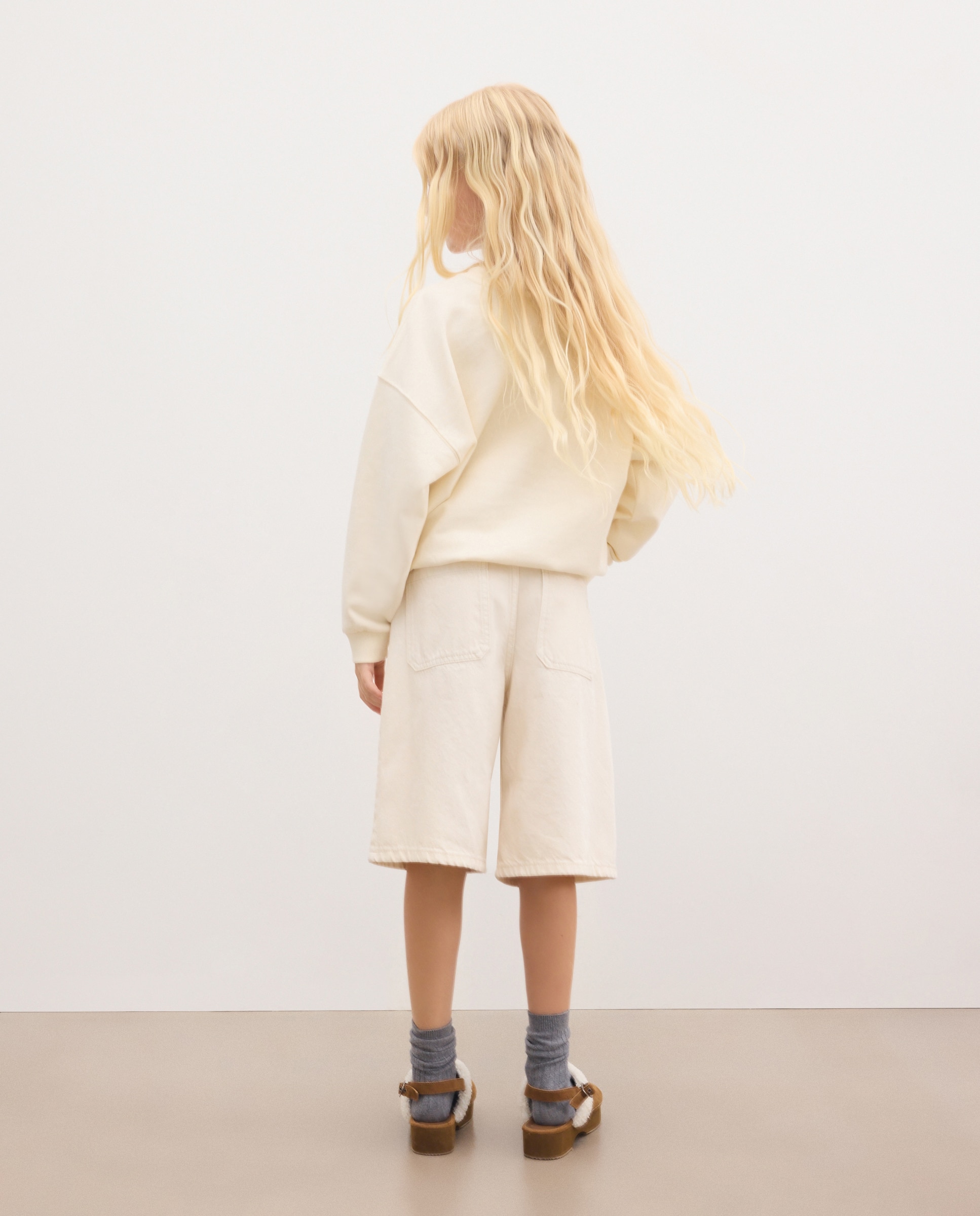 Sweatshirt de Criança em Felpa com Decote Redondo Básica com estampado posicional "coração" Kids El Corte Inglés 120 Cru-3