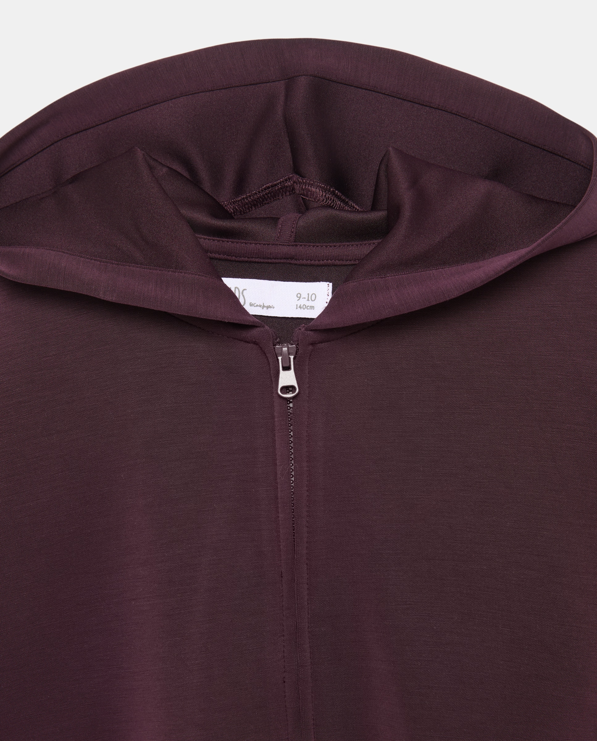 Sudadera modal abierta con capucha y detalle en mangas de niña - Kids El Corte Inglés - Burdeos Burdeos-5