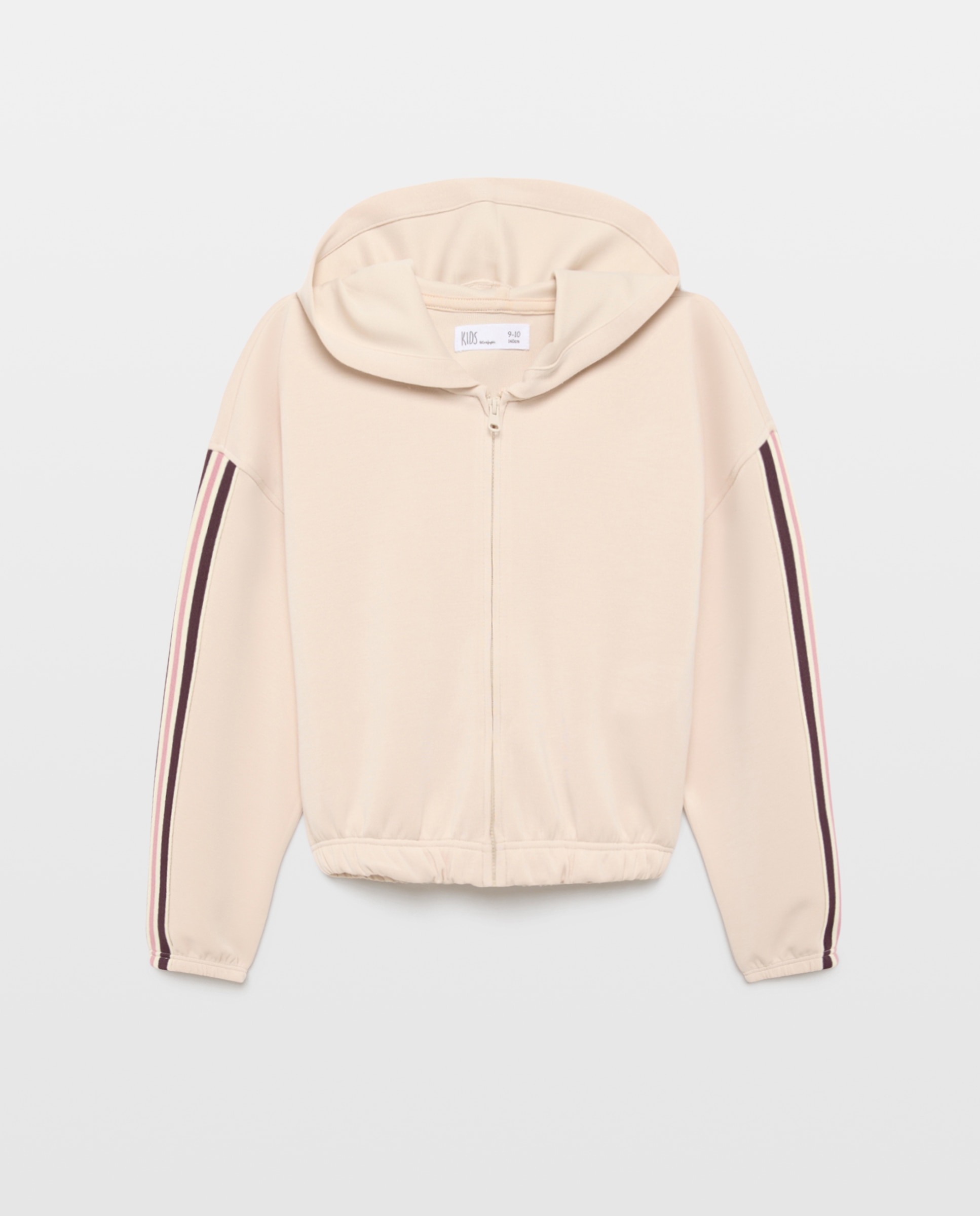 Sudadera modal abierta con capucha y detalle en mangas de niña - Kids El Corte Inglés - 850 Piedra 850 Piedra-4