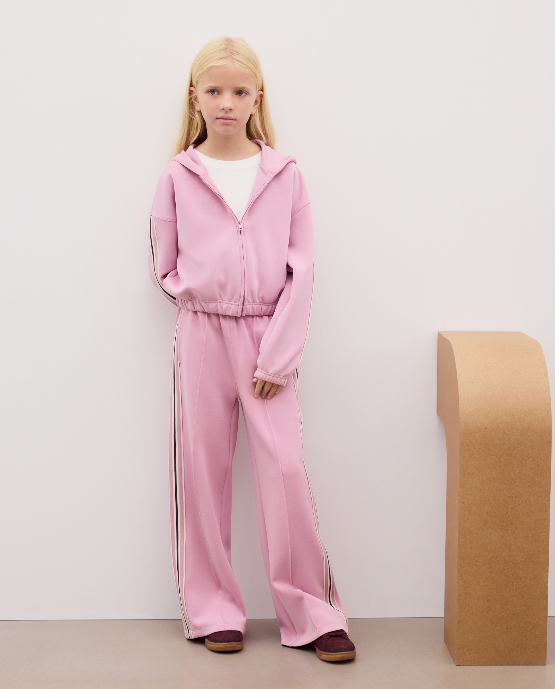 Sudadera modal abierta con capucha y detalle en mangas de niña - Kids El Corte Inglés - 282 Malva 282 Malva-2