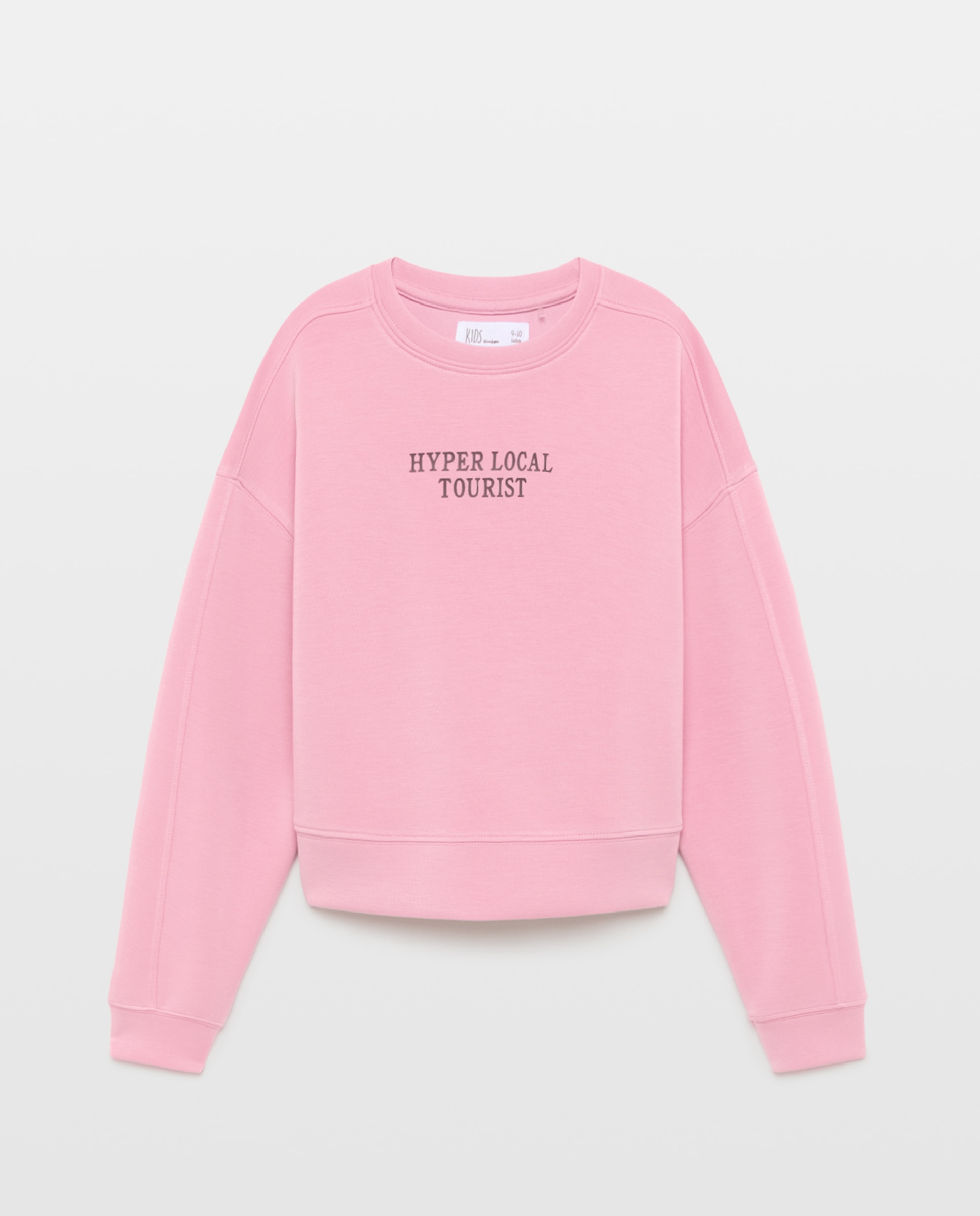 Sudadera modal cuello caja lisa con pequeño print tone to tone de niña - Kids El Corte Inglés - 282 Malva 282 Malva-4