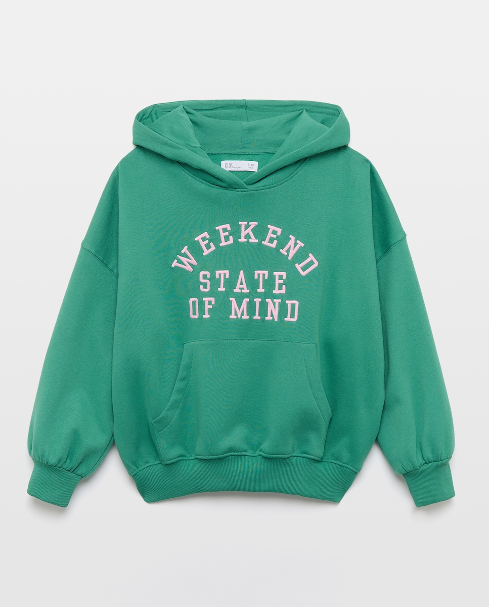 Imagem 0 de Sweatshirt Fechada com Capuz Oversize e com Estampado Posicional Varsity Bordado