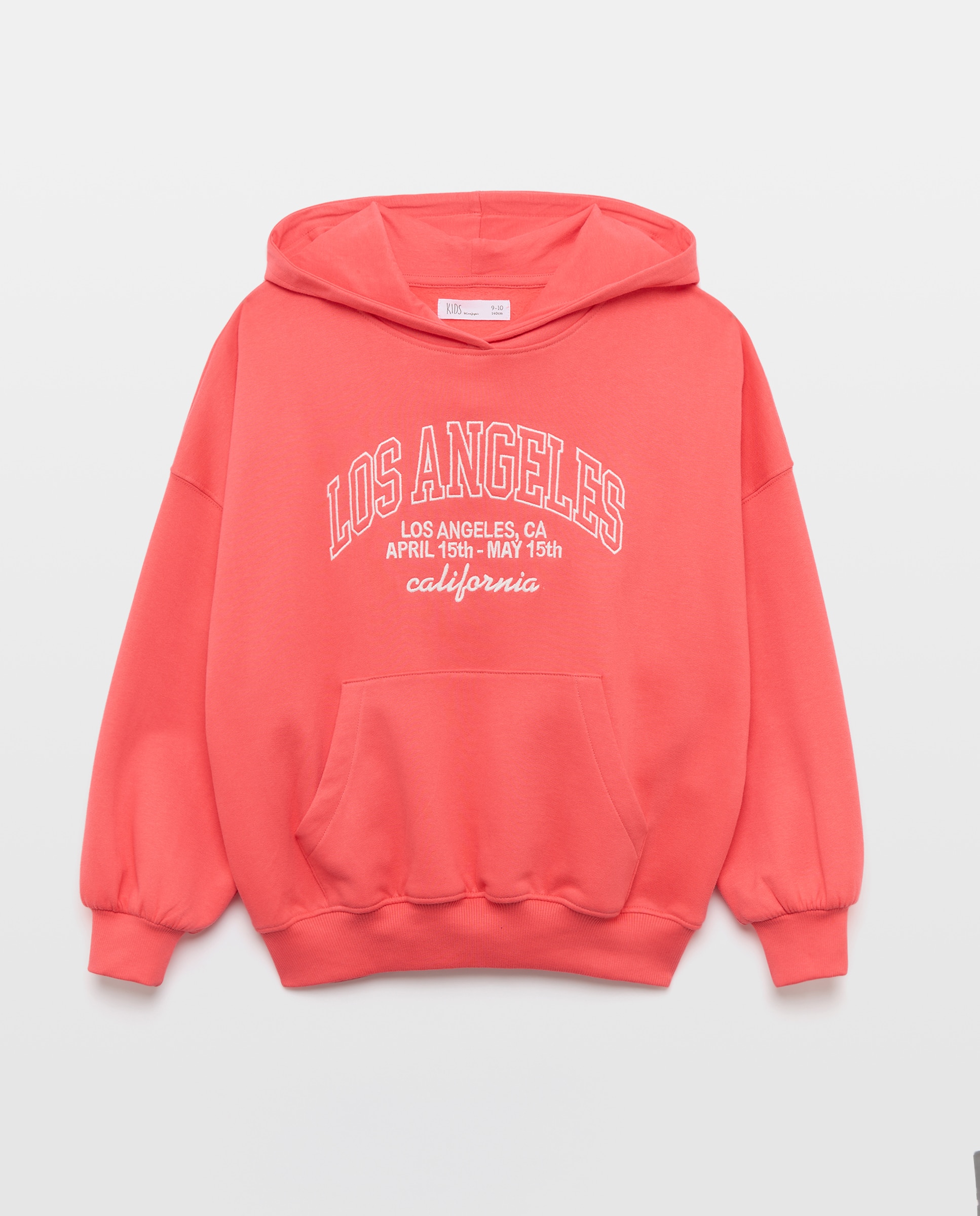 Sweatshirt Fechada com Capuz Oversize e com Estampado Posicional Varsity Bordado Vermelho-5
