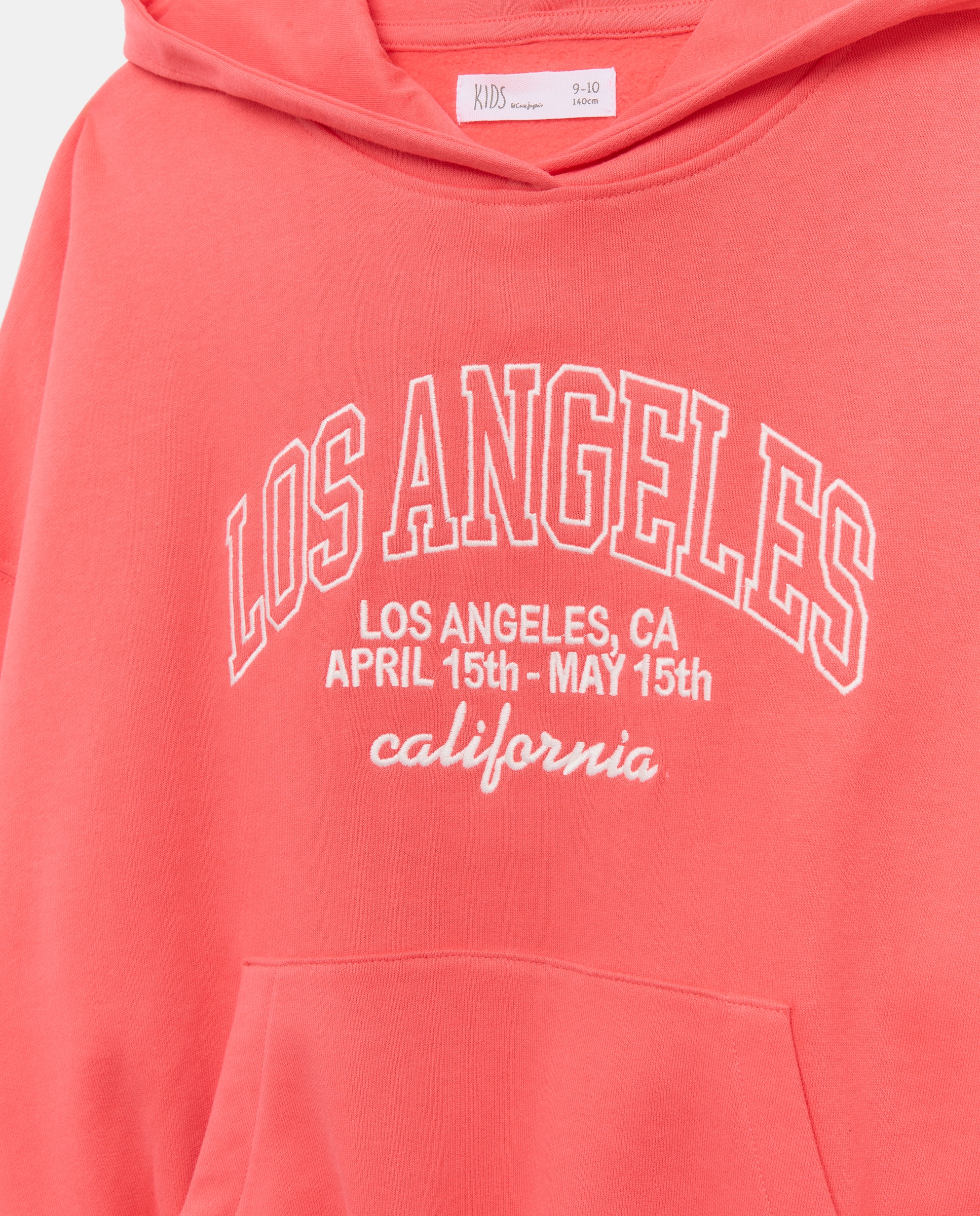 Sweatshirt Fechada com Capuz Oversize e com Estampado Posicional Varsity Bordado Vermelho-6