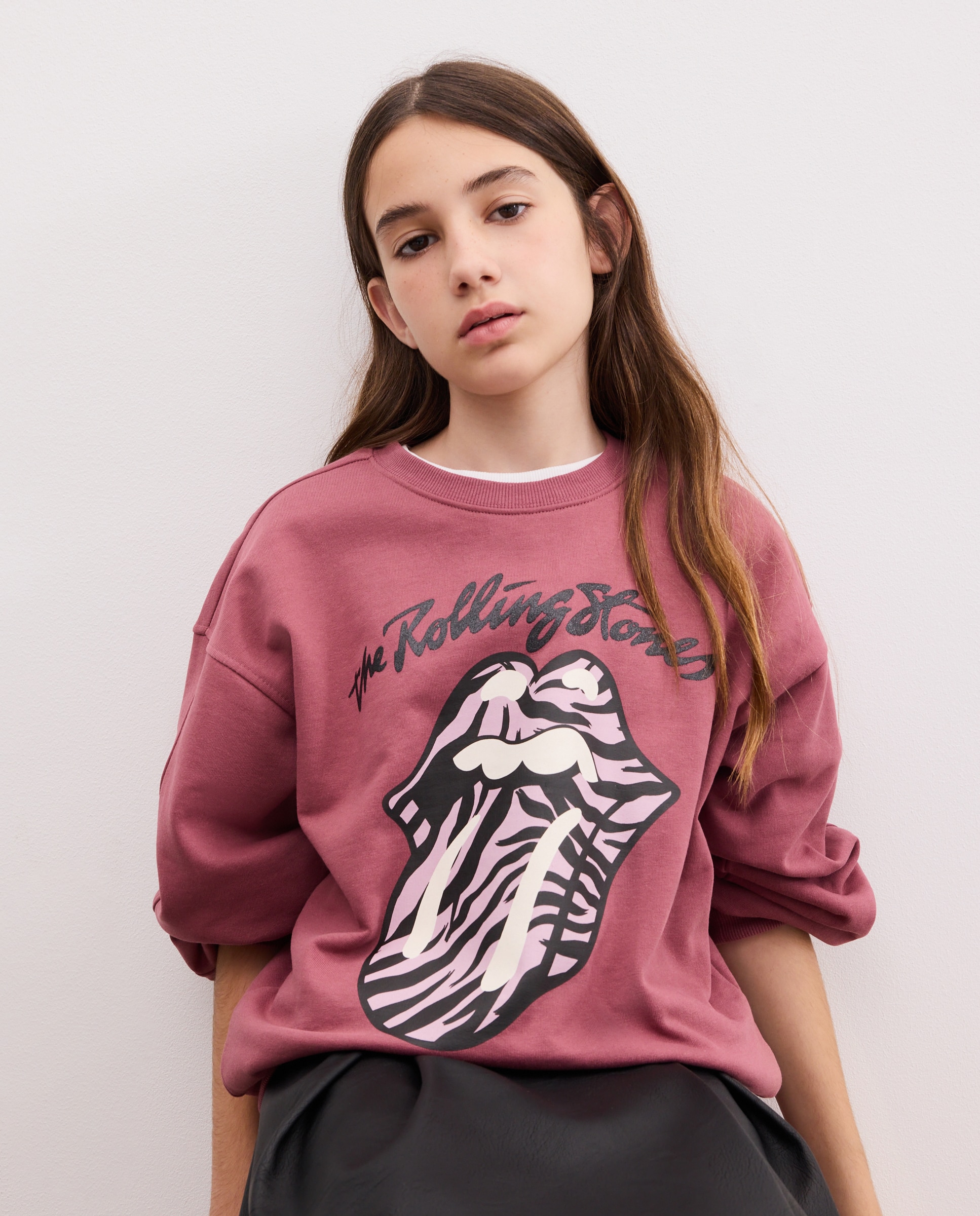 Imagem 0 de Sweatshirt de Decote Redondo com Animal Print Rolling Stones