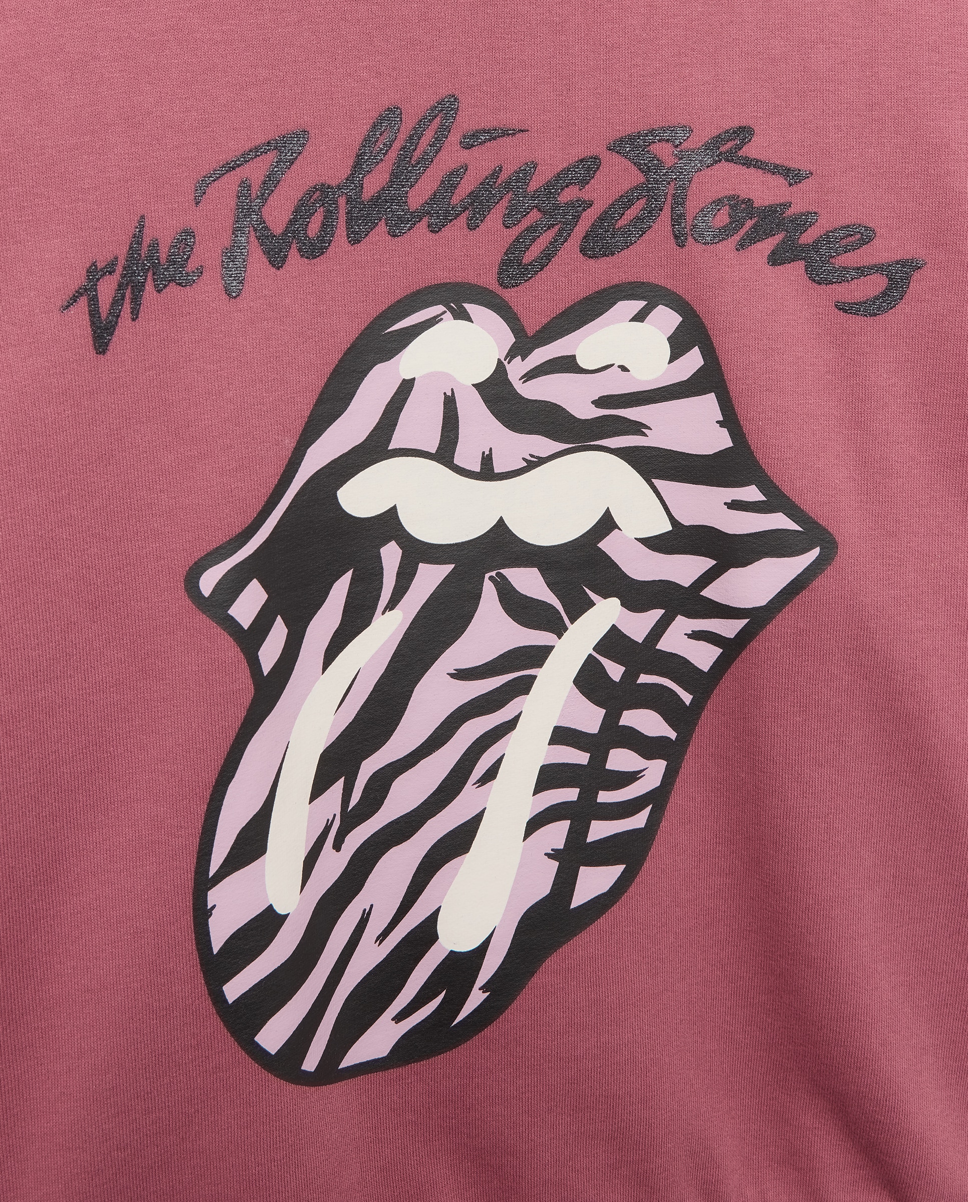 Sweatshirt de Decote Redondo com Animal Print Rolling Stones Rosa-5