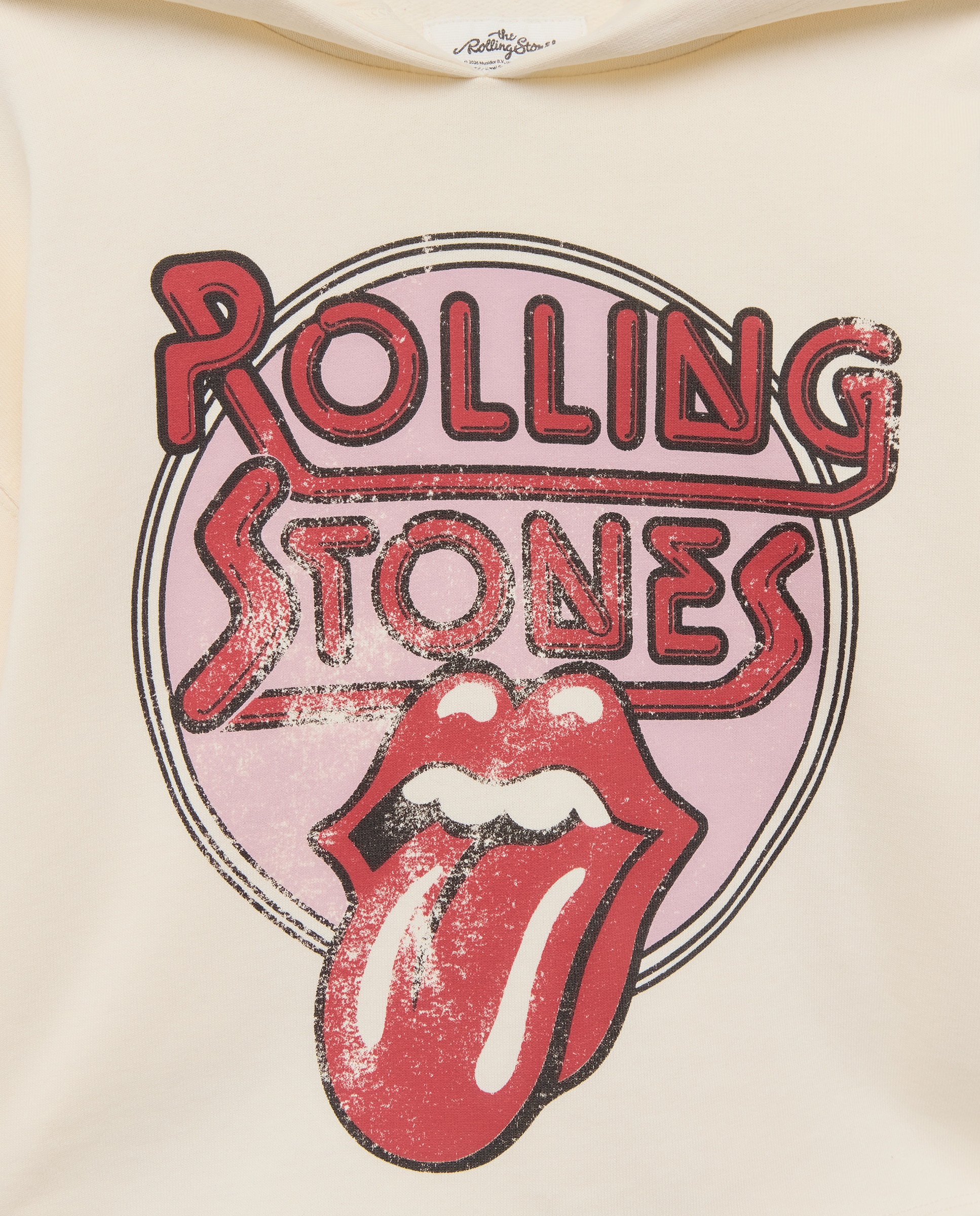 Sweatshirt Fechada com Capuz e Estampado Rolling Stones Branco-5