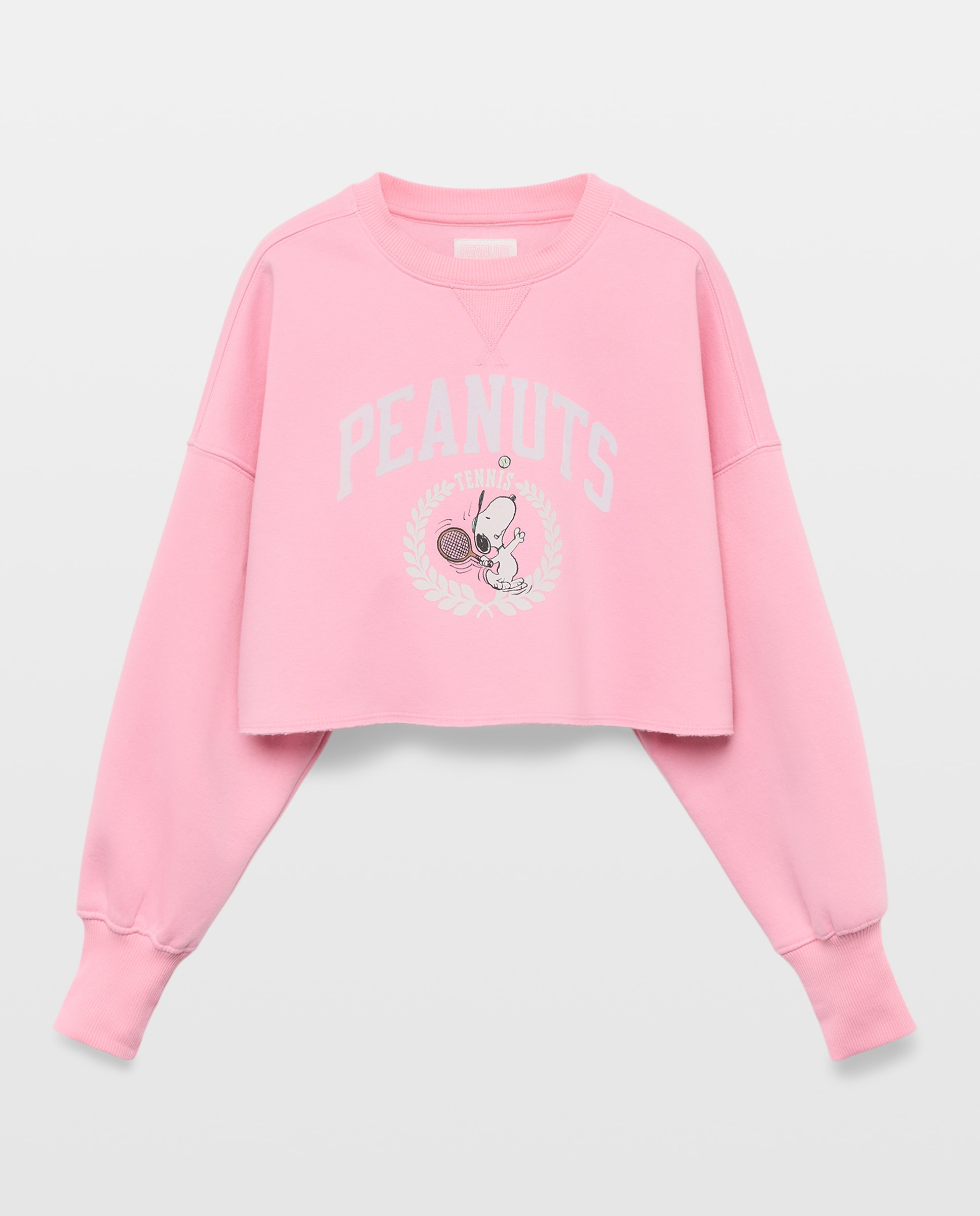 Sweatshirt de Decote Redondo com Estampado Posicional Snoopy "Peanuts" Rosa-4