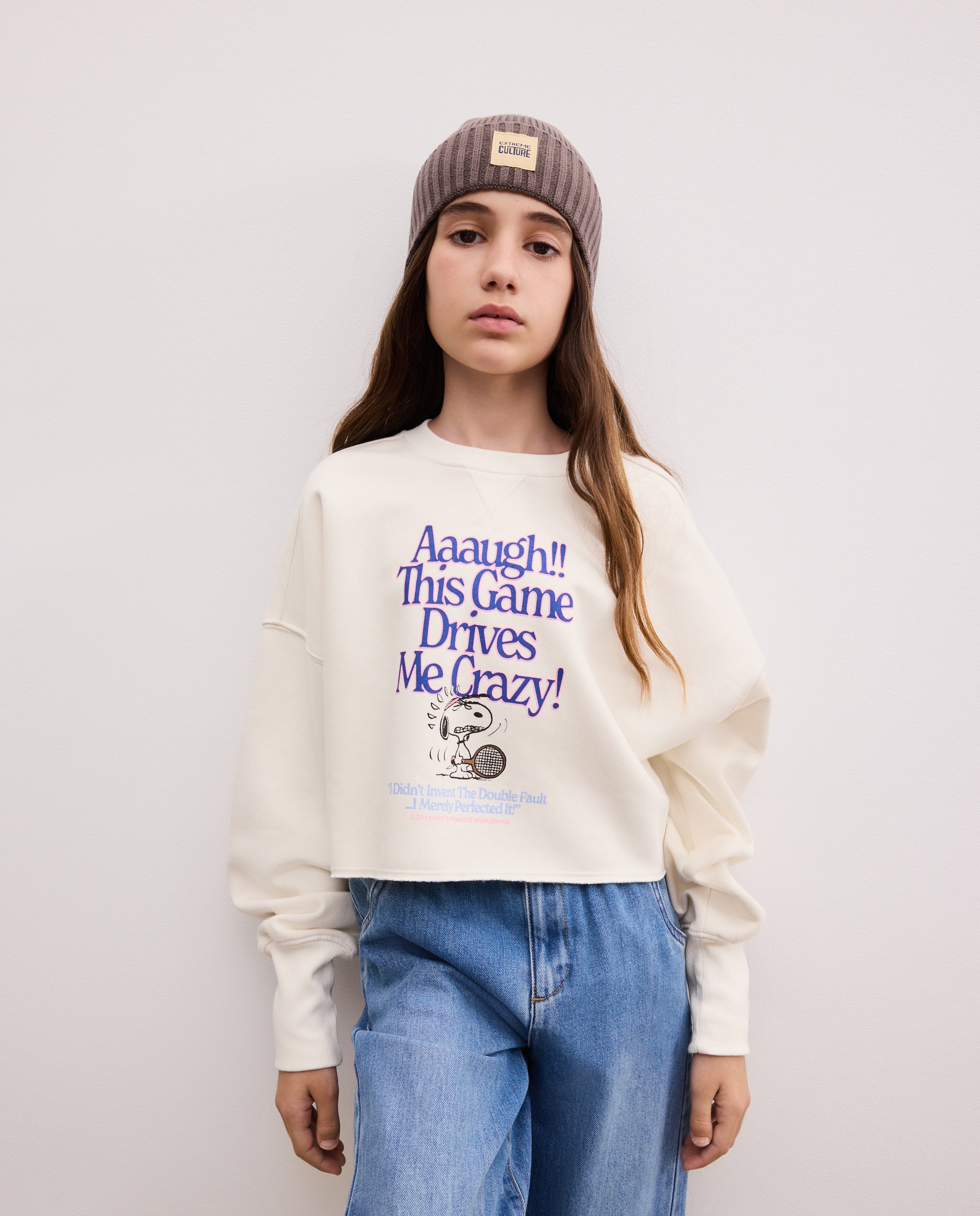 Imagem 0 de Sweatshirt de Decote Redondo com Estampado Posicional Snoopy "N.Y.C"