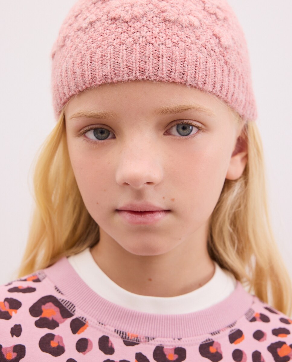 Imagen 1 de Sudadera cuello caja all over print animal leopardo de niña Rosa
