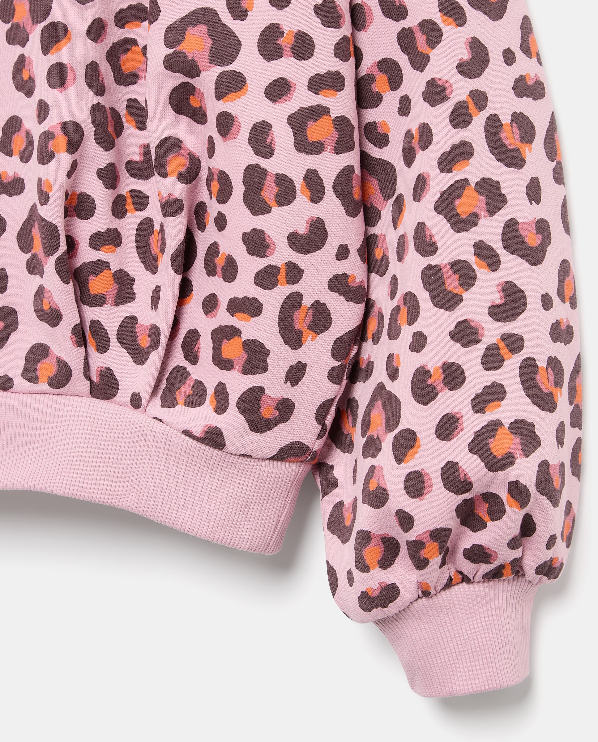 Sweatshirt de Decote Redondo com All Over Print Animal de Leopardo Rosa-2