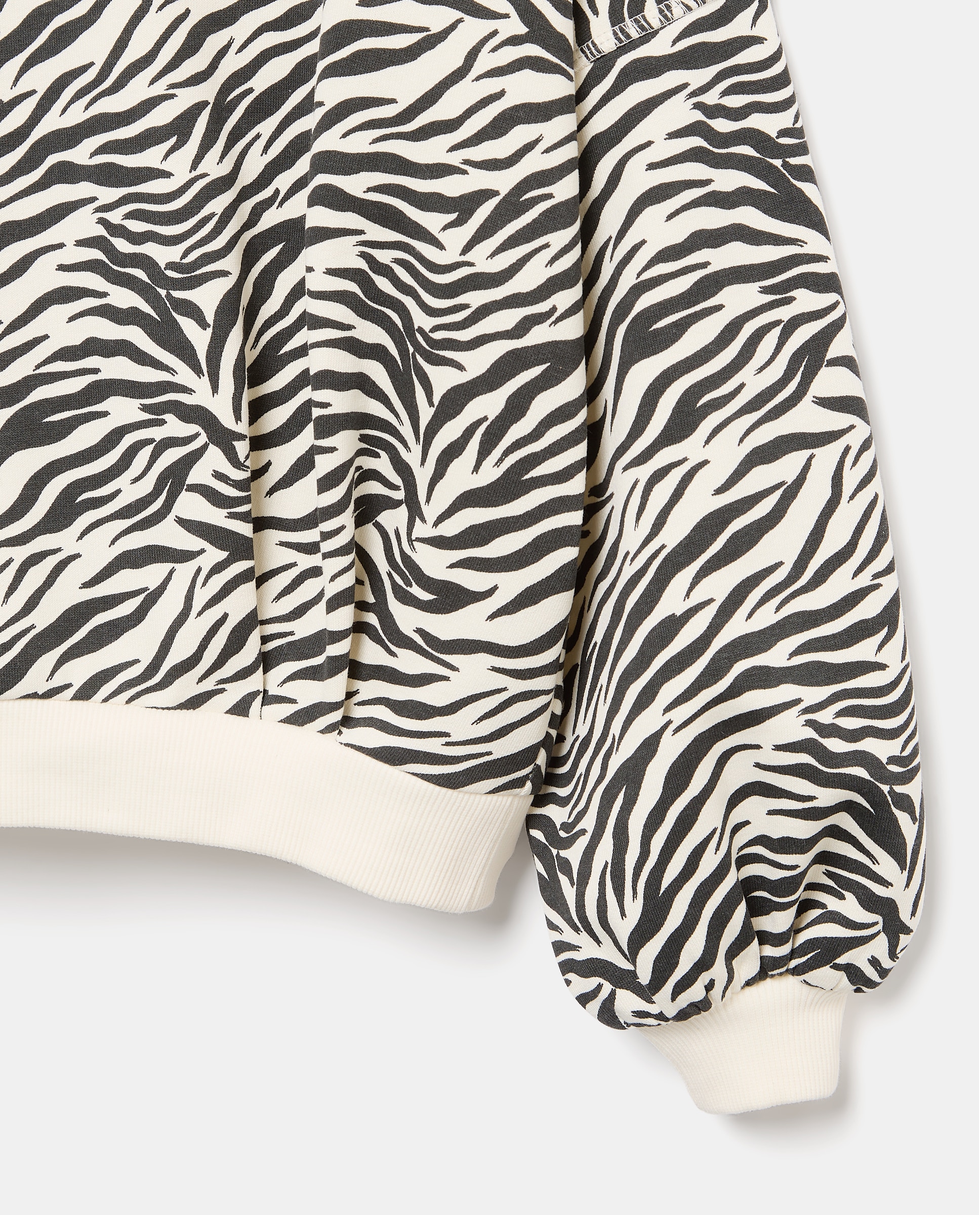 Sweatshirt com Decote Redondo e All Over Print Animal de Zebra Cinzento-2