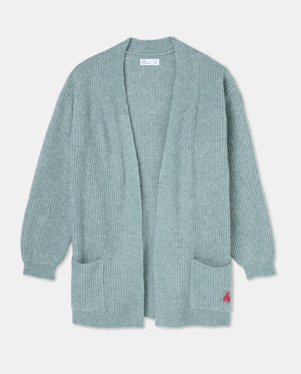 Casaco de Tricot Comprido com Bolsos Sabão-4