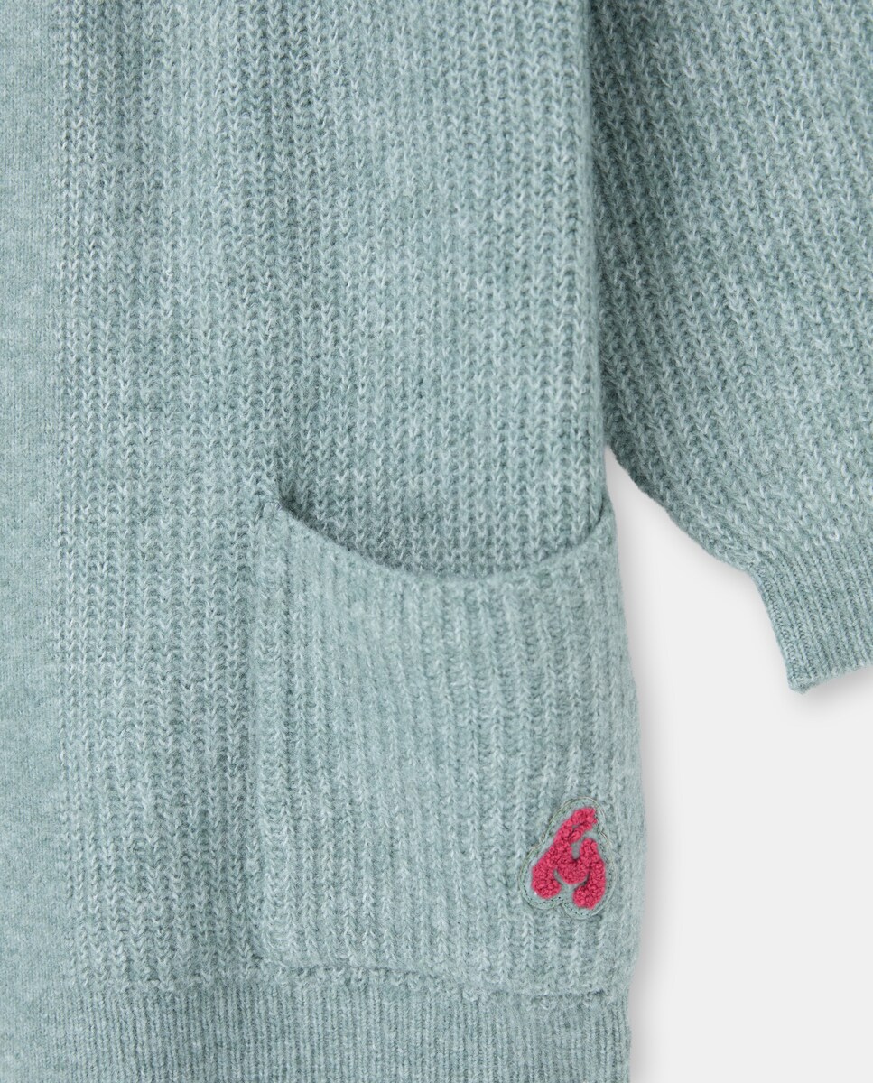 Casaco de Tricot Comprido com Bolsos Sabão-5