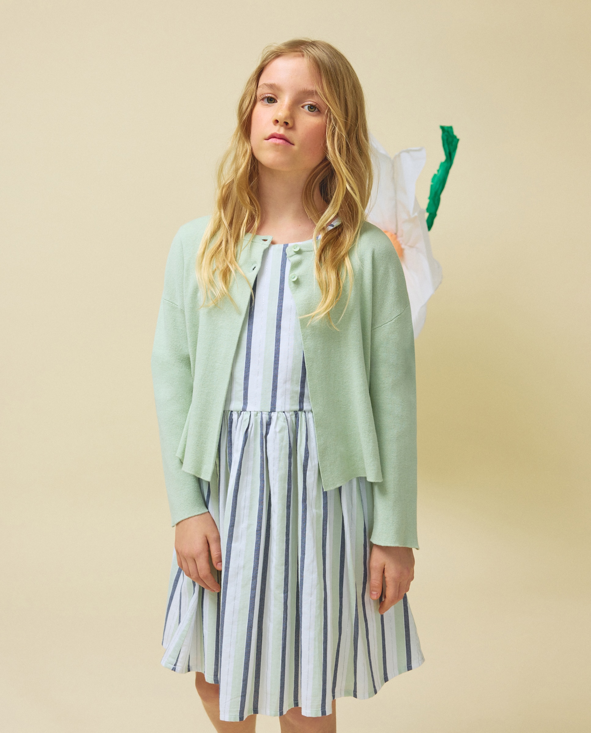 Casaco de Tricot Básico 510 Verde Claro-2