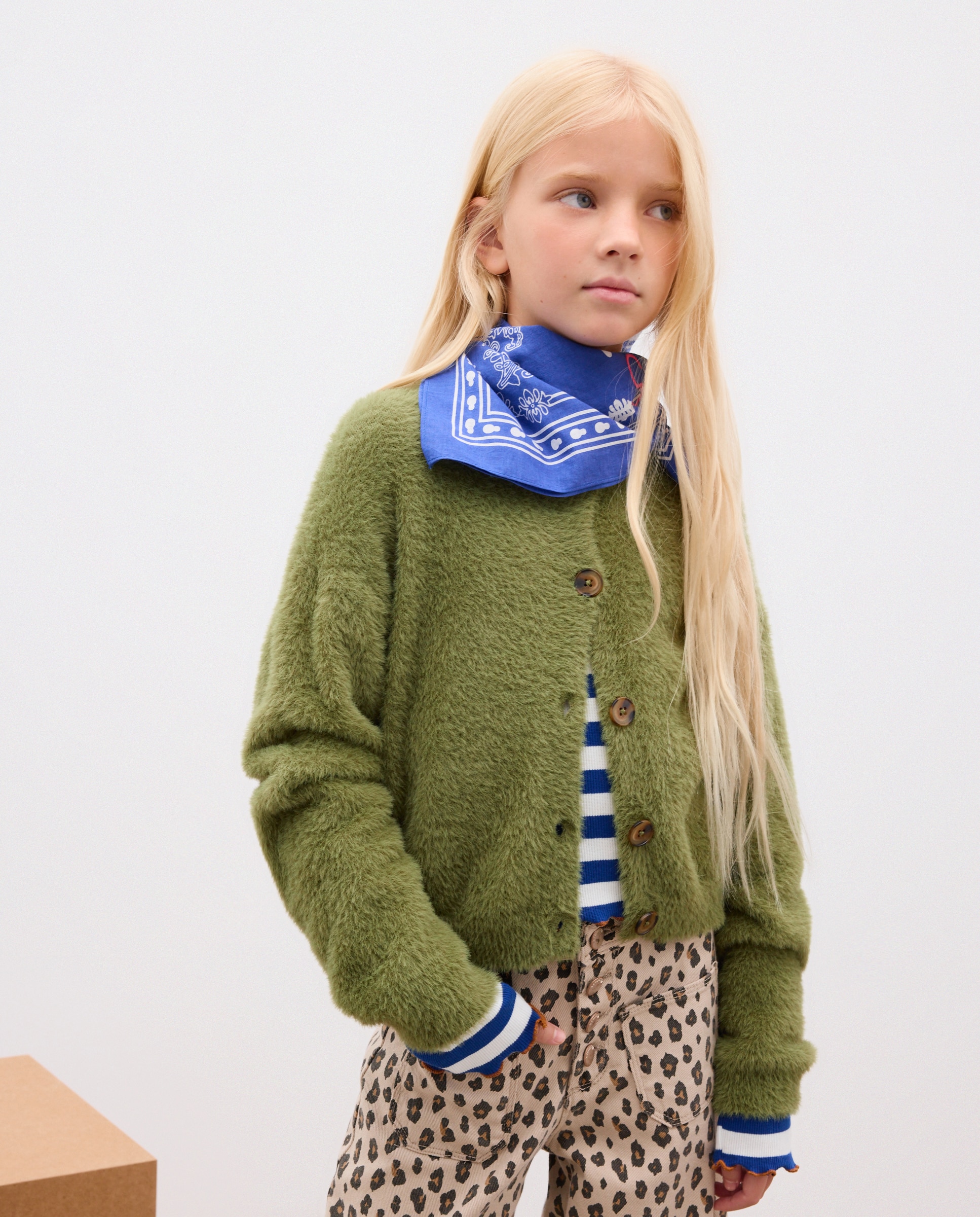 Chaqueta lisa punto pelo galga media de niña - Kids El Corte Inglés - Verde Verde-1