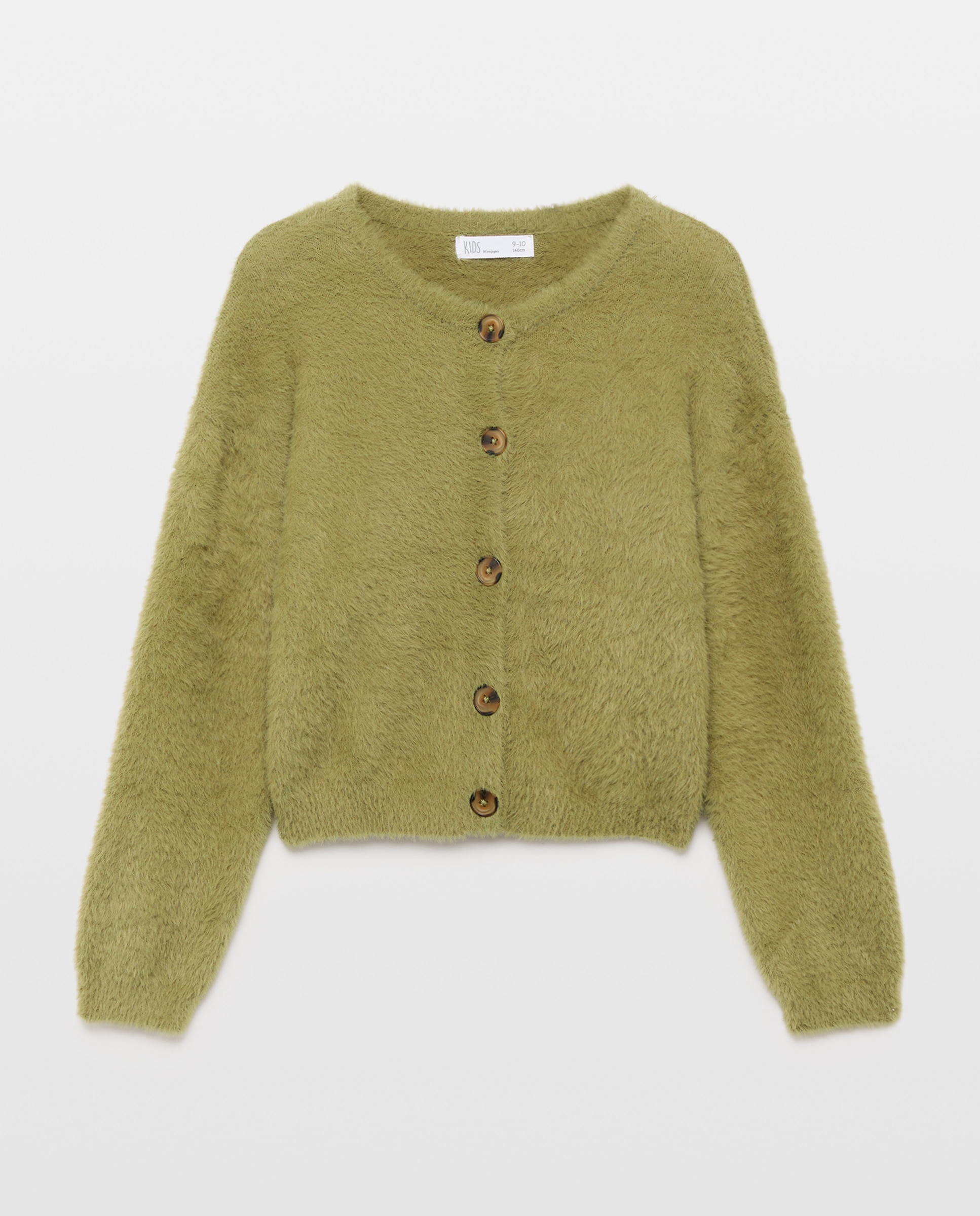 Chaqueta lisa punto pelo galga media de niña - Kids El Corte Inglés - Verde Verde-4