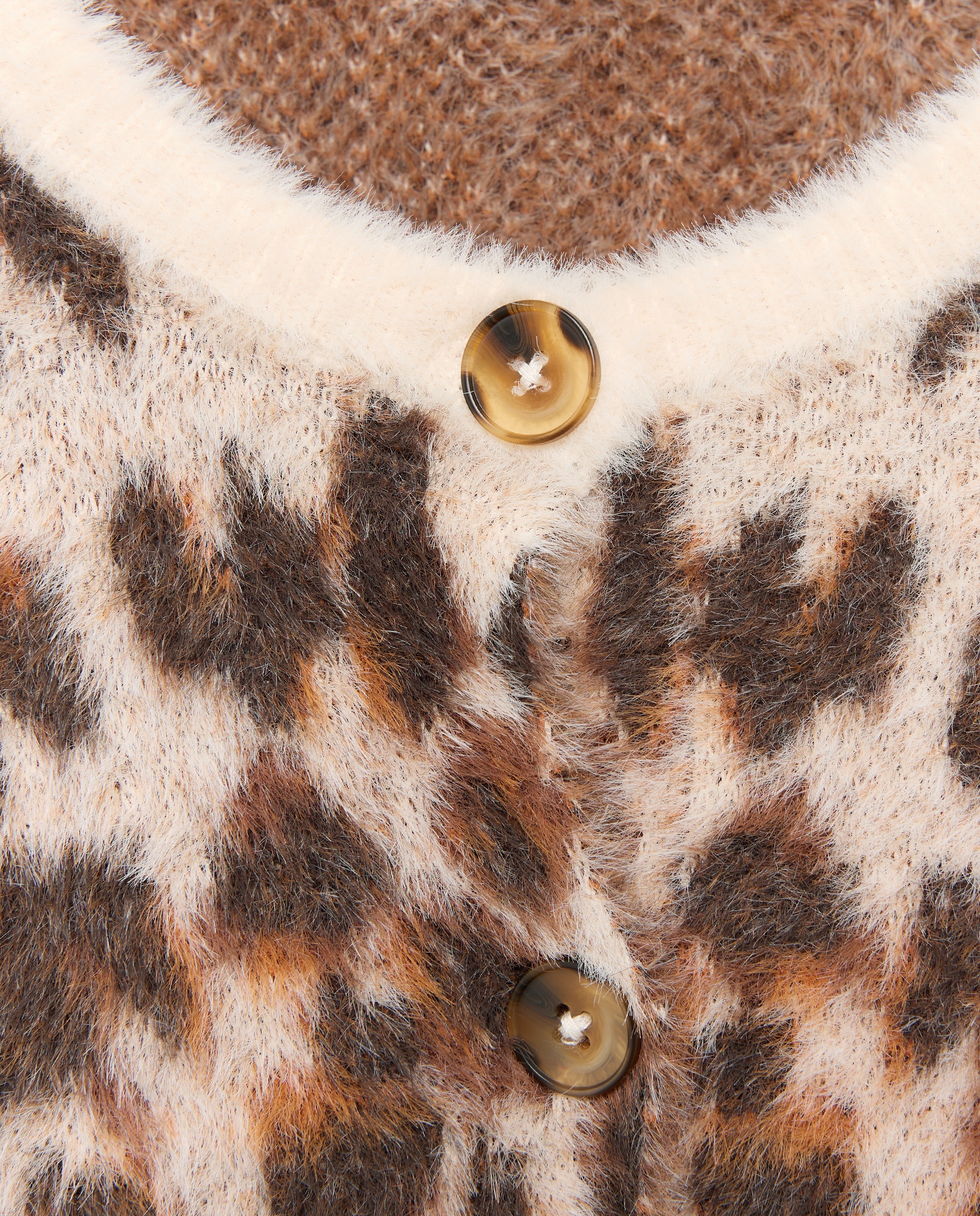 Chaqueta punto pelo jacquard animal print galga media de niña - Kids El Corte Inglés - Marrón Marrón-5