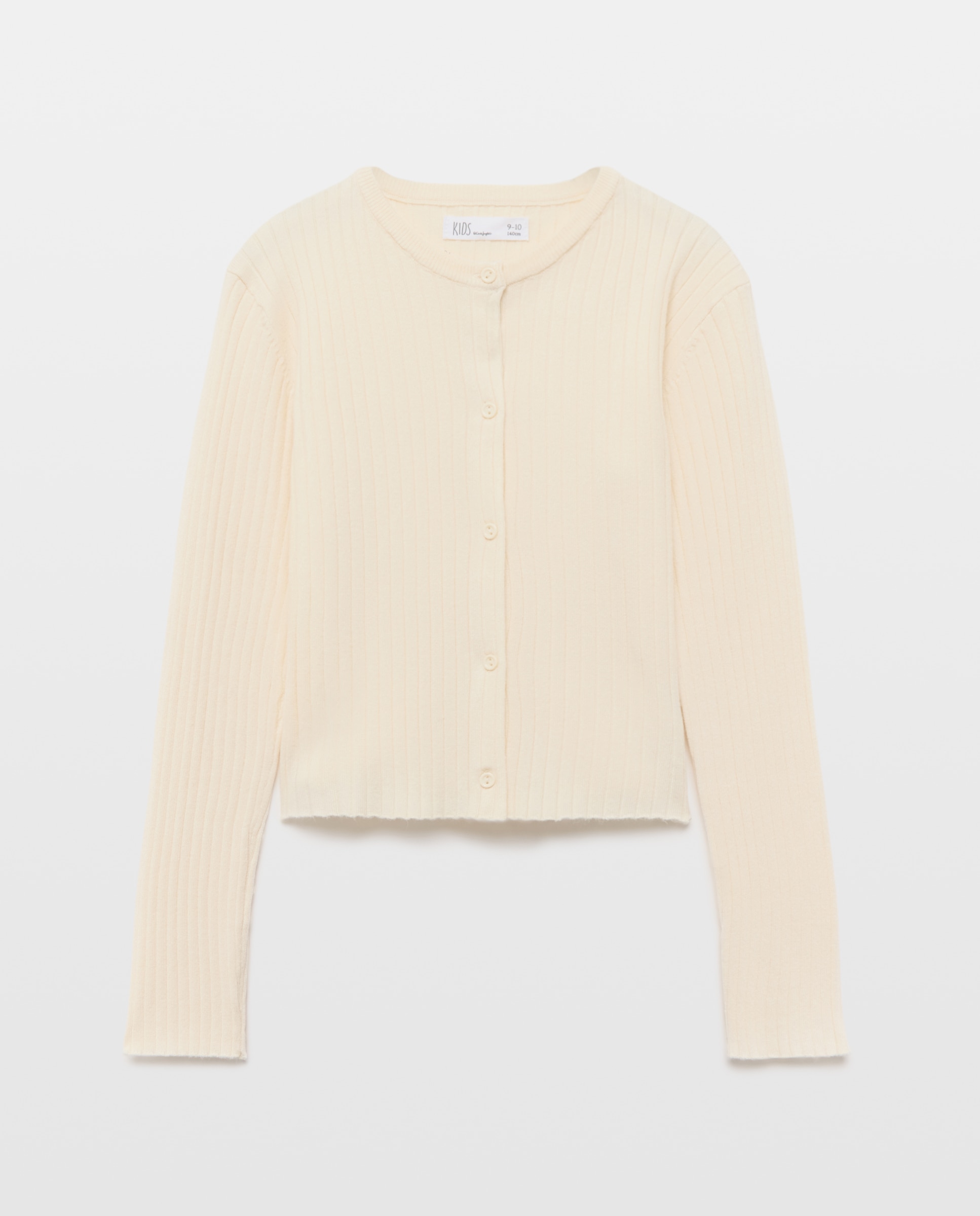 Chaqueta lisa punto rib de niña - Kids El Corte Inglés - 120 Crudo 120 Crudo-4