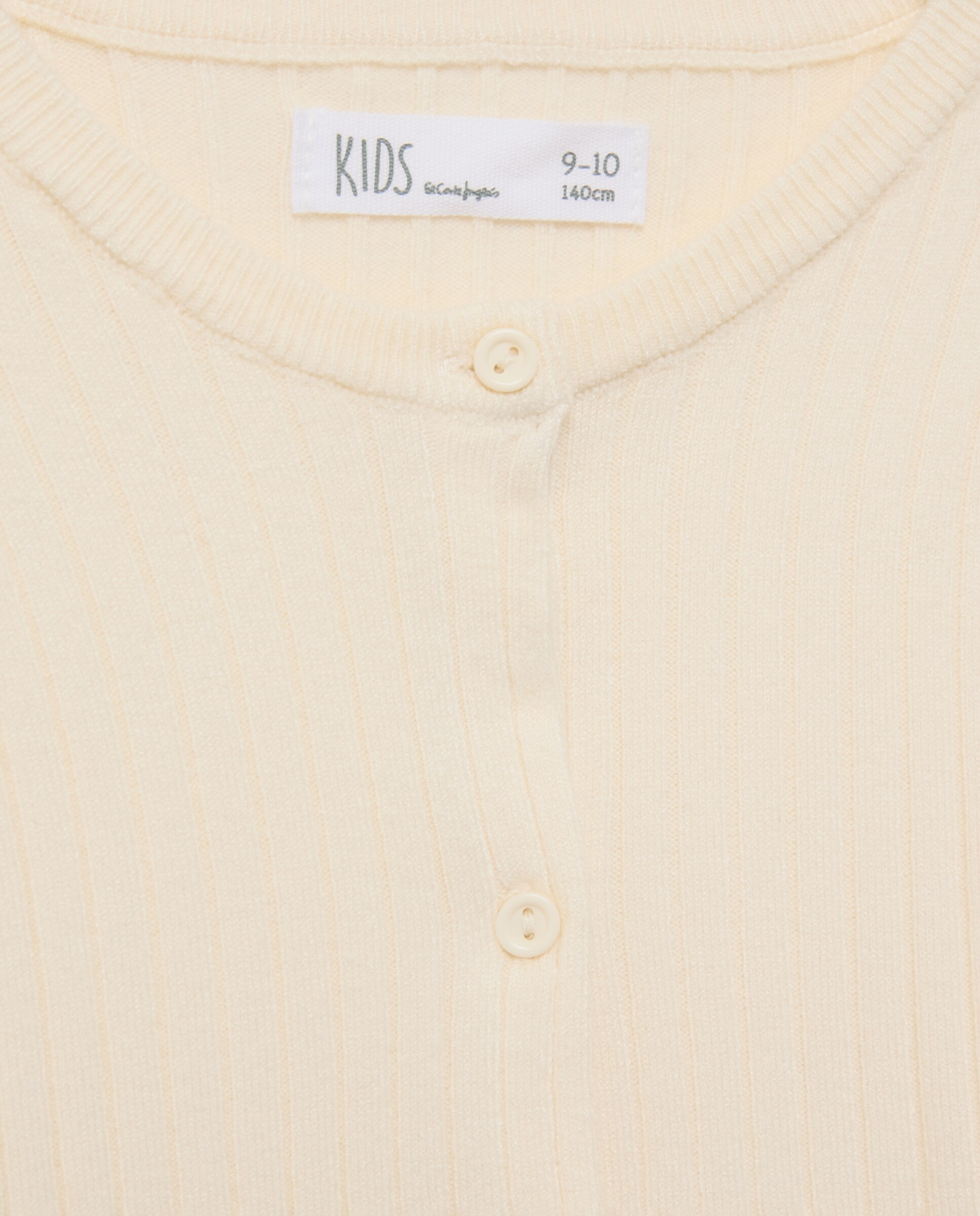 Chaqueta lisa punto rib de niña - Kids El Corte Inglés - 120 Crudo 120 Crudo-5