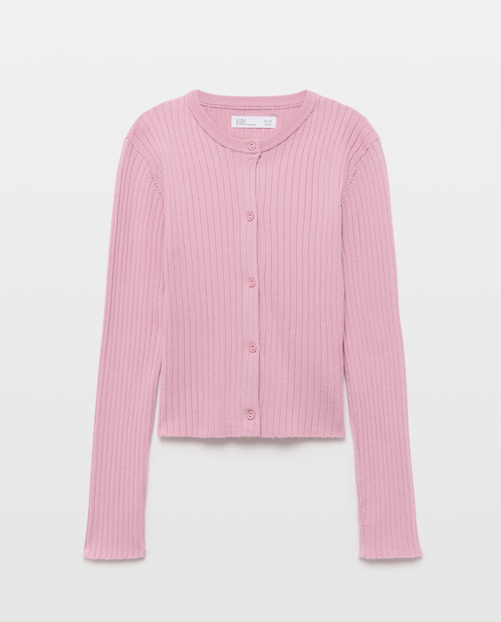 Chaqueta lisa punto rib de niña - Kids El Corte Inglés - 282 Malva 282 Malva-4