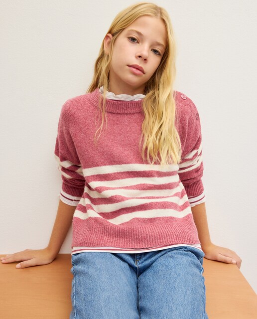 Imagem 0 de Camisola de Malha Básica às Riscas