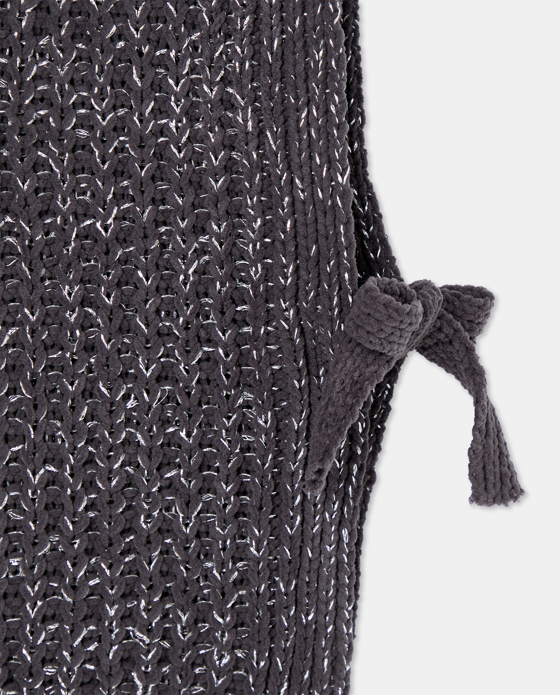 Colete de Tricot Chenille com Fio Metalizado e Laços Laterais Kids El Corte Inglés Chumbo-5