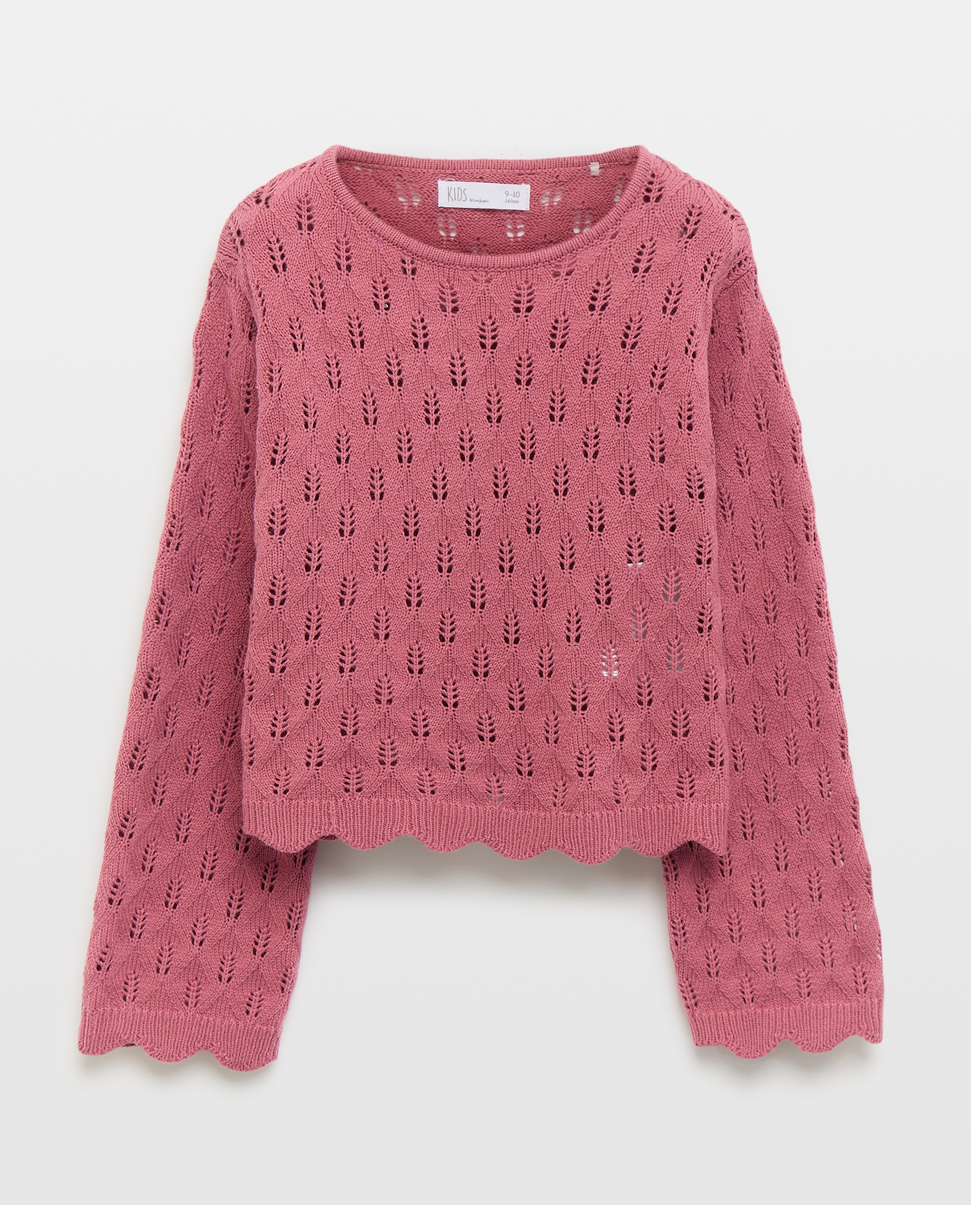 Camisola de Malha Aberta Cropped Ameixa-5