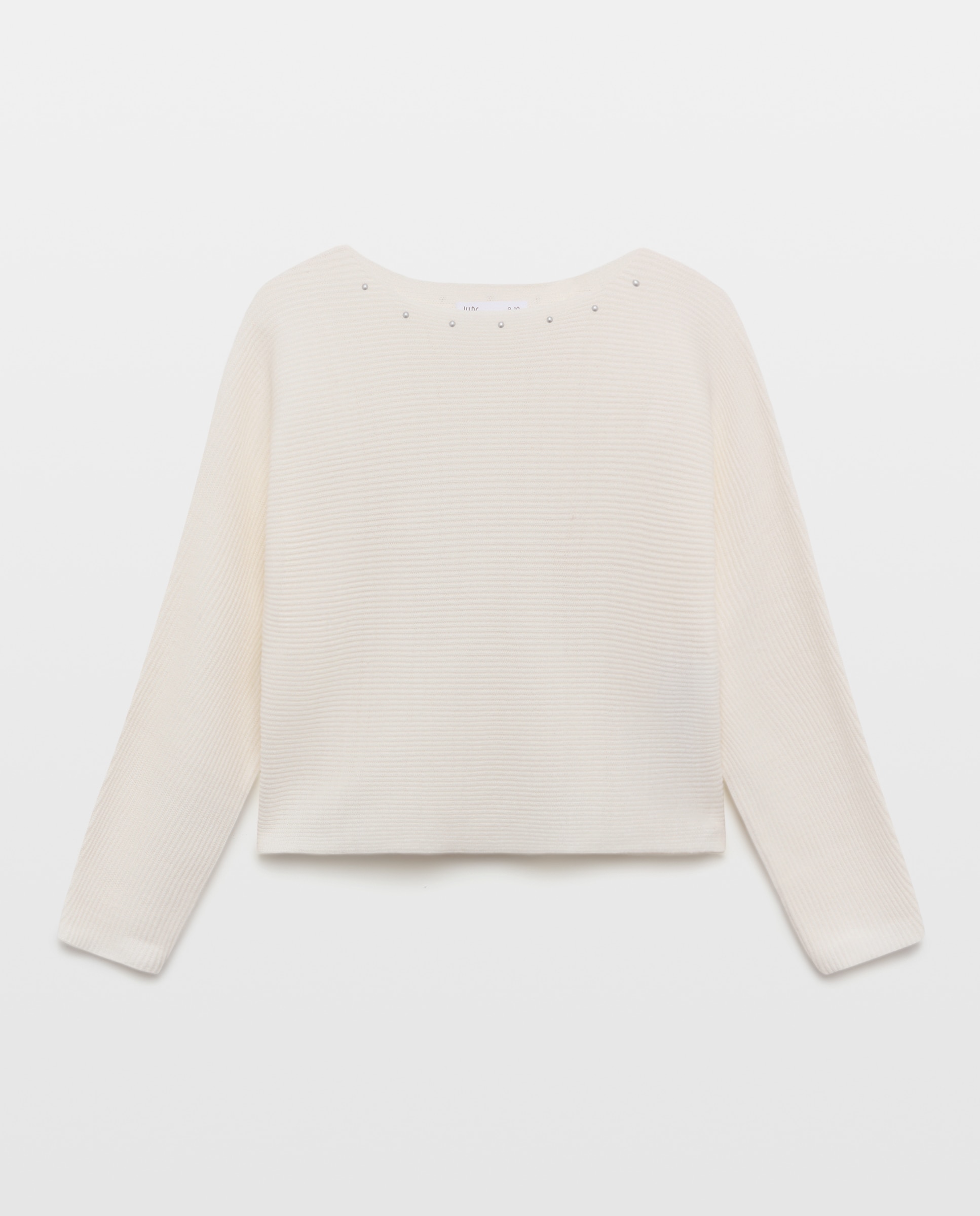 Jersey de niña con manga murciélago con tachas en cuello - Kids El Corte Inglés - Blanco roto Blanco roto-5