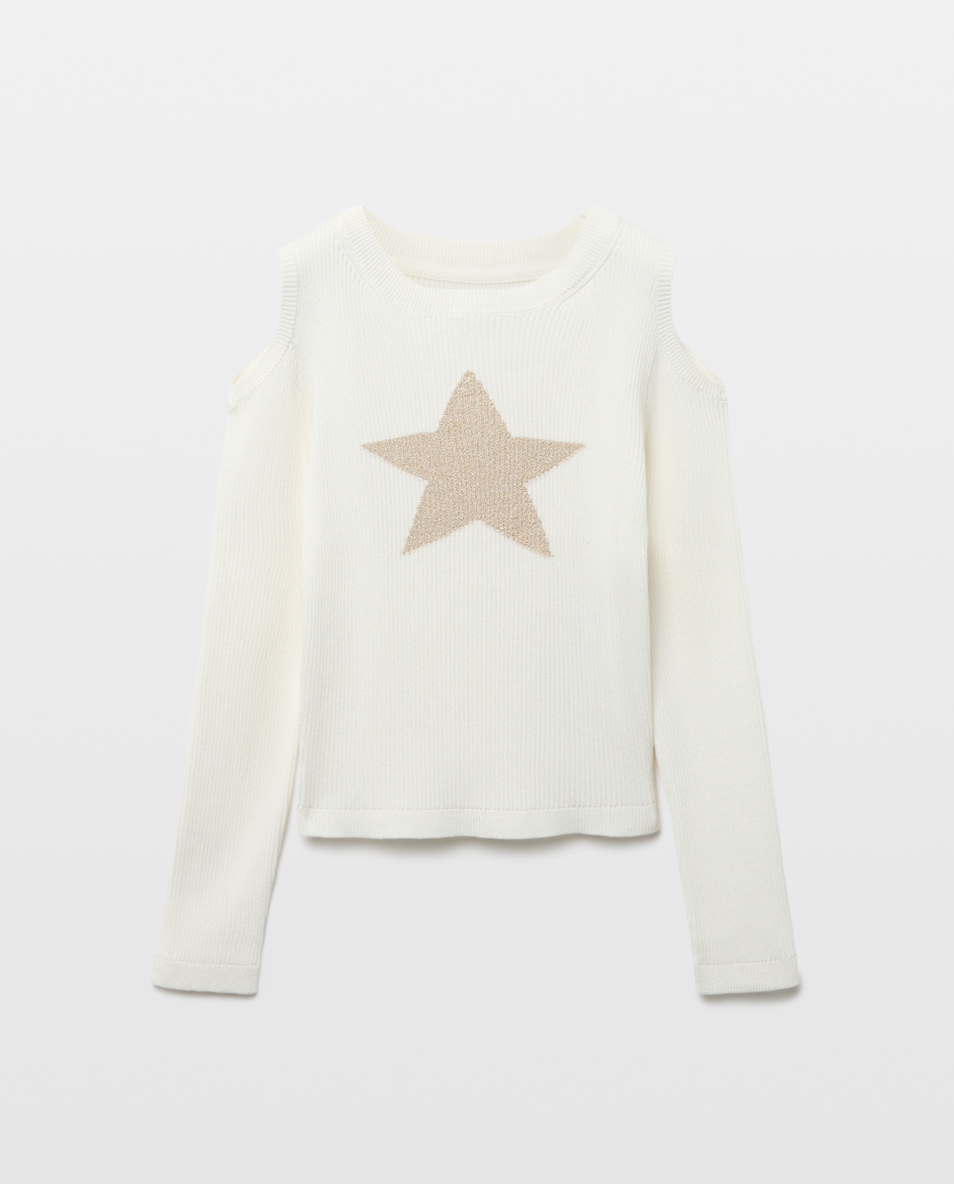 Imagem 0 de Camisola de Malha com Ombros Cut Out e Intársia com Estampado Posicional de Fantasia