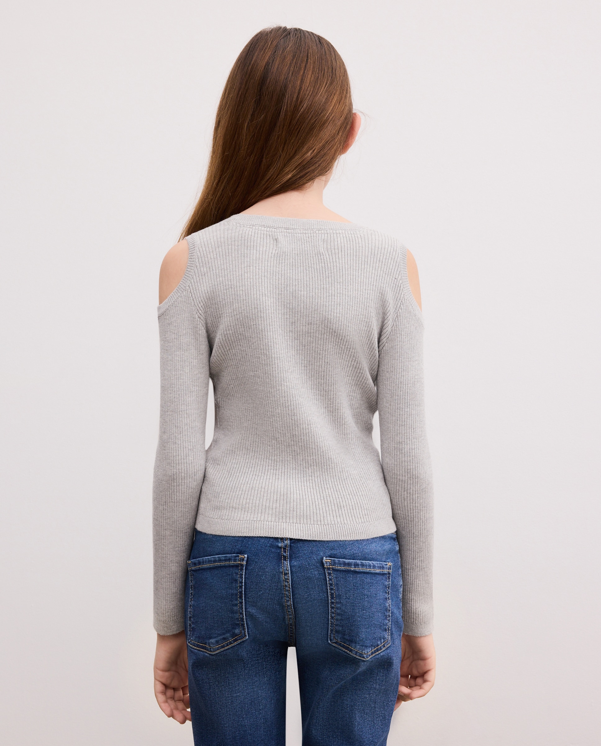 Camisola de Malha com Ombros Cut Out e Intársia com Estampado Posicional de Fantasia Preto-3