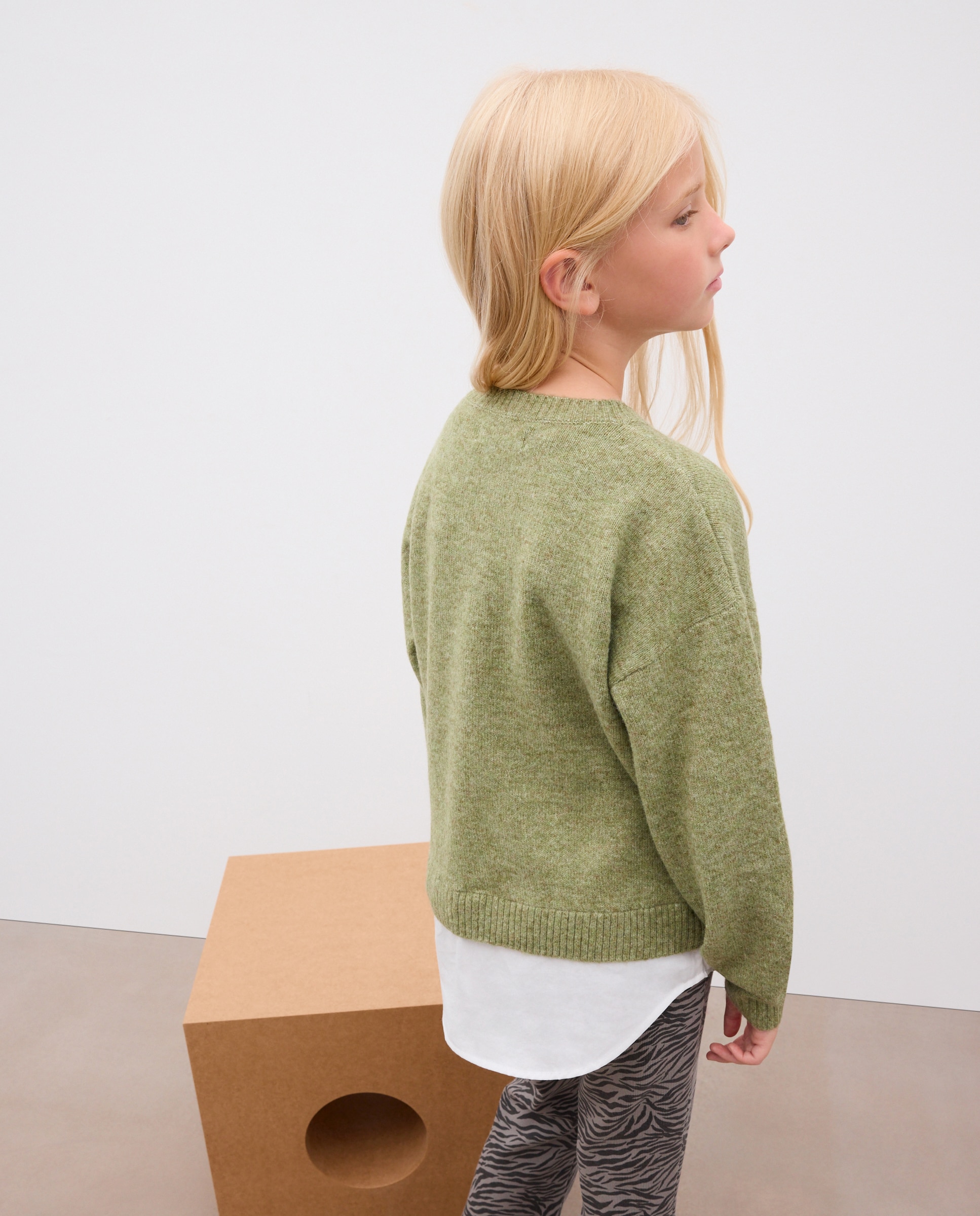 Jersey efecto doble prenda con fantasía texto en cordón de niña - Kids El Corte Inglés - Verde Verde-3
