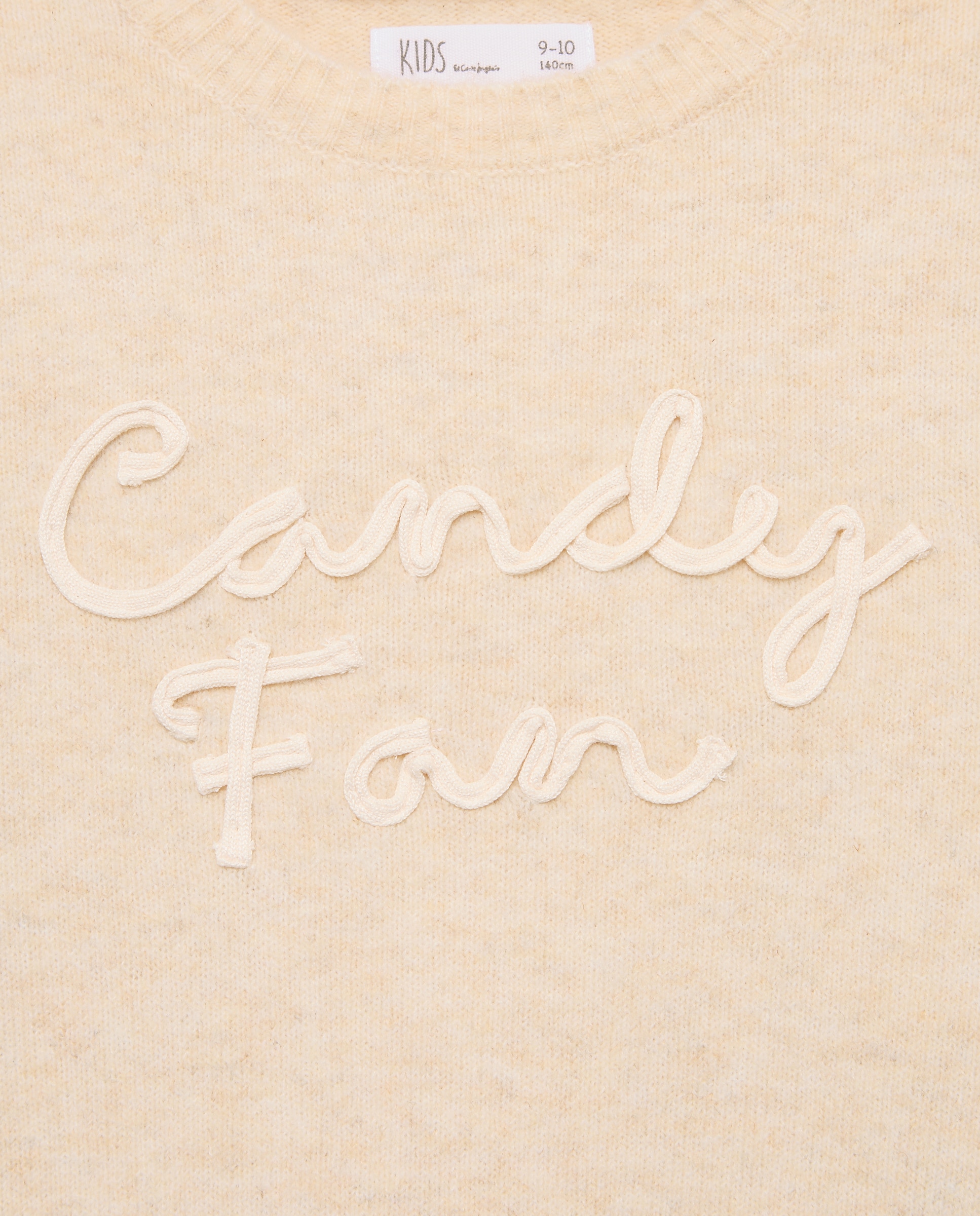 Camisola de Malha com Efeito de Peça Dupla com Fantasia de Texto em Cordão 120 Cru-2